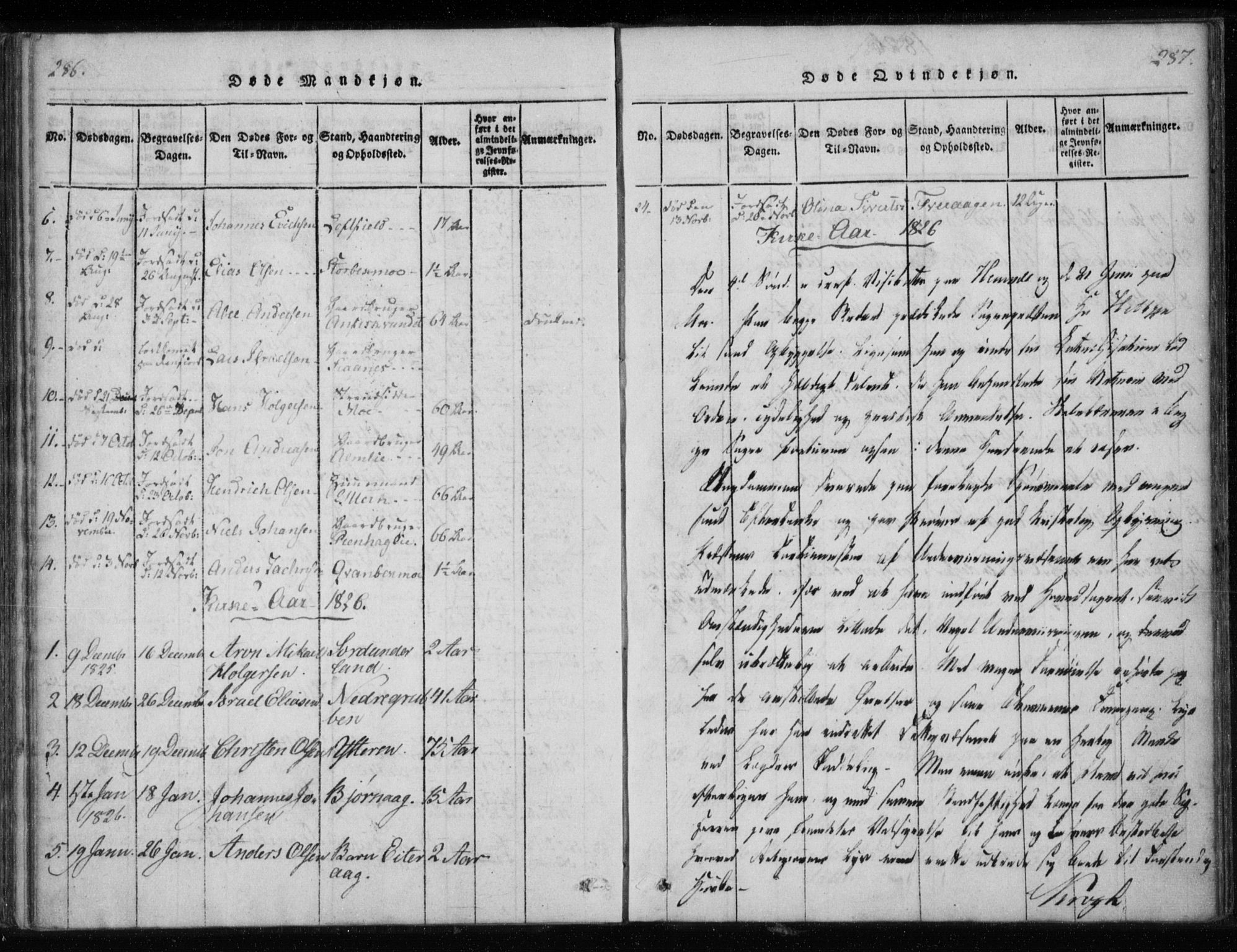 Ministerialprotokoller, klokkerbøker og fødselsregistre - Nordland, AV/SAT-A-1459/825/L0353: Parish register (official) no. 825A07, 1820-1826, p. 286-287