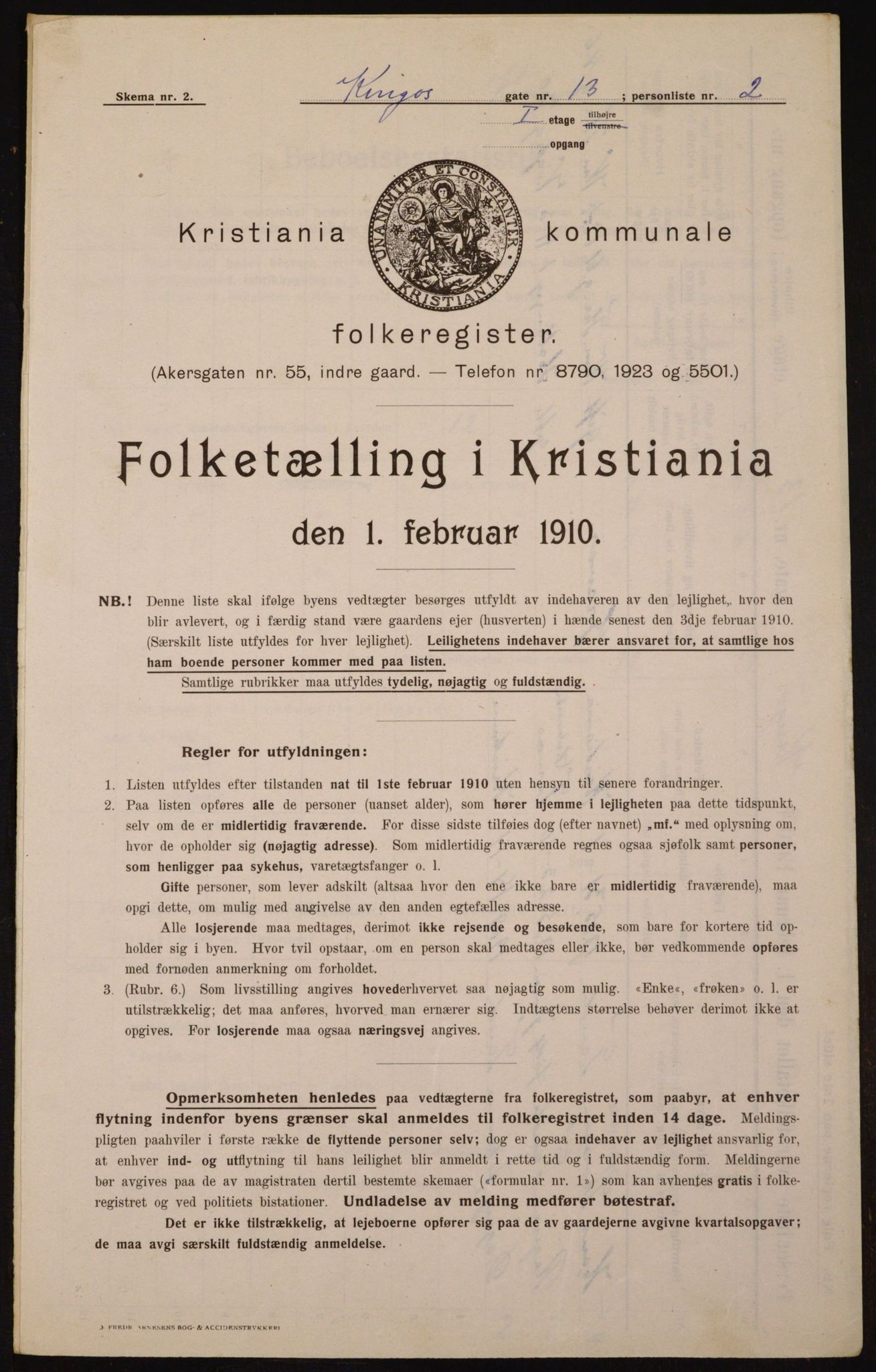 OBA, Municipal Census 1910 for Kristiania, 1910, p. 48182