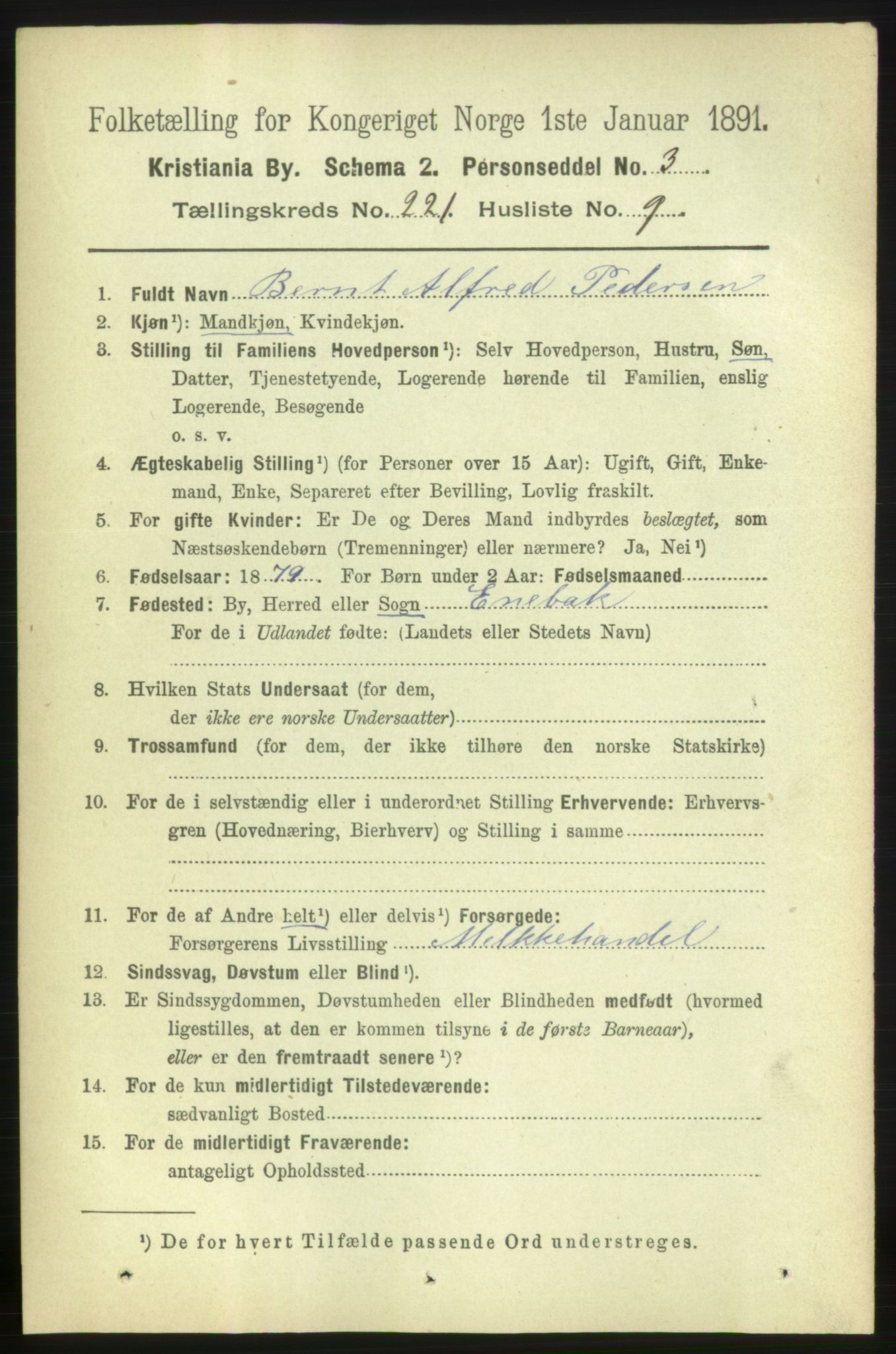 RA, 1891 census for 0301 Kristiania, 1891, p. 132395