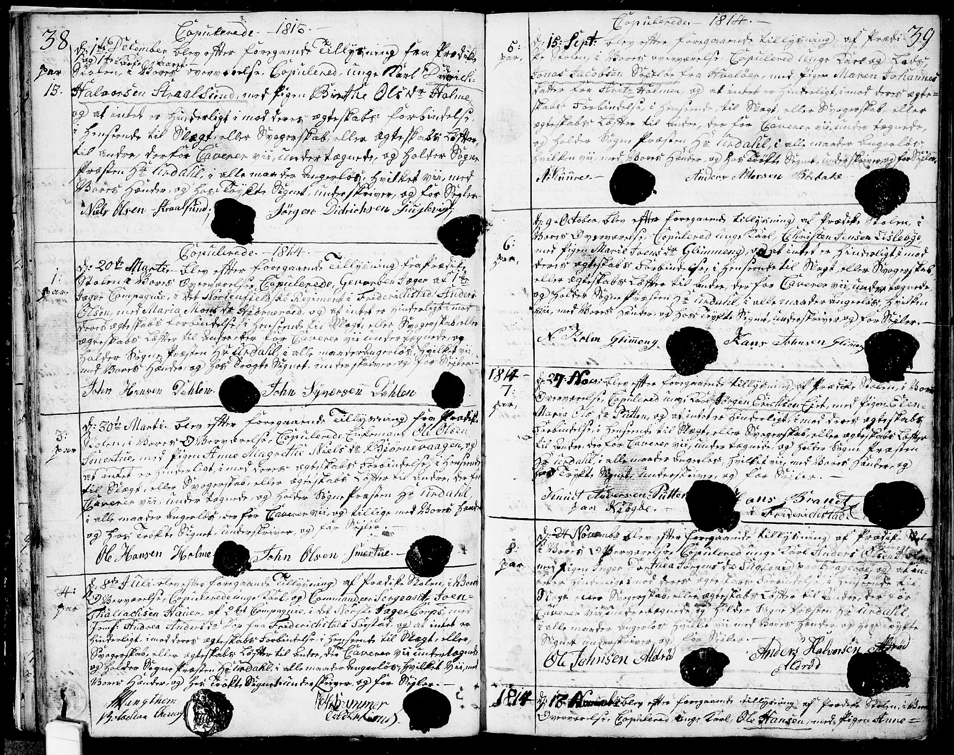 Glemmen prestekontor Kirkebøker, SAO/A-10908/F/Fa/L0003: Parish register (official) no. 3, 1803-1815, p. 38-39