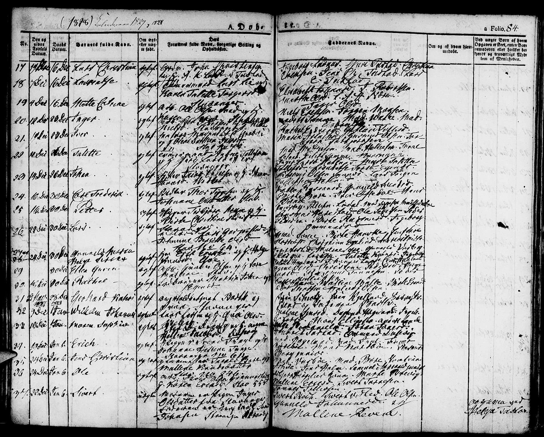Domkirken sokneprestkontor, SAST/A-101812/001/30/30BA/L0009: Parish register (official) no. A 9, 1821-1832, p. 84