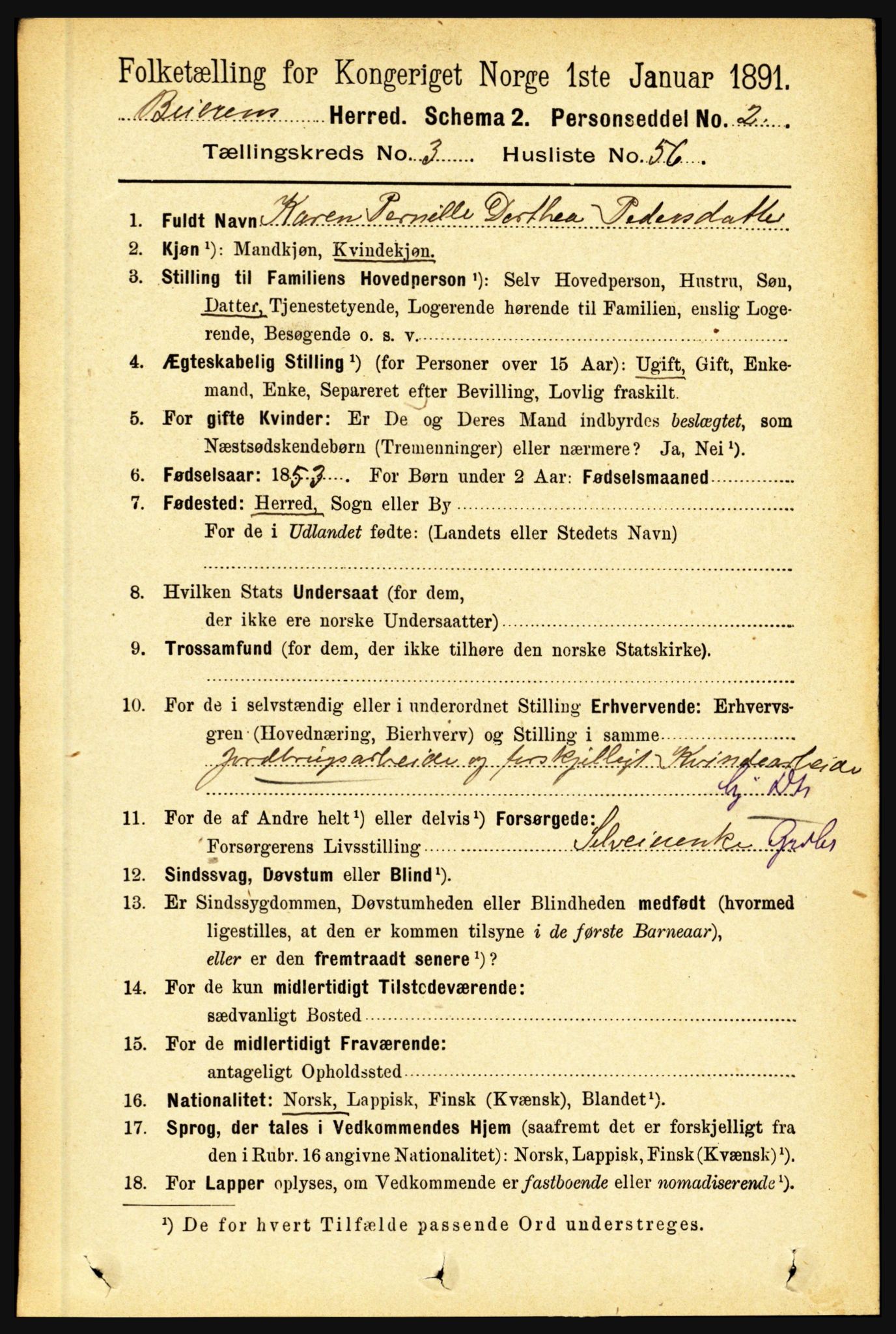 RA, 1891 census for 1839 Beiarn, 1891, p. 1360