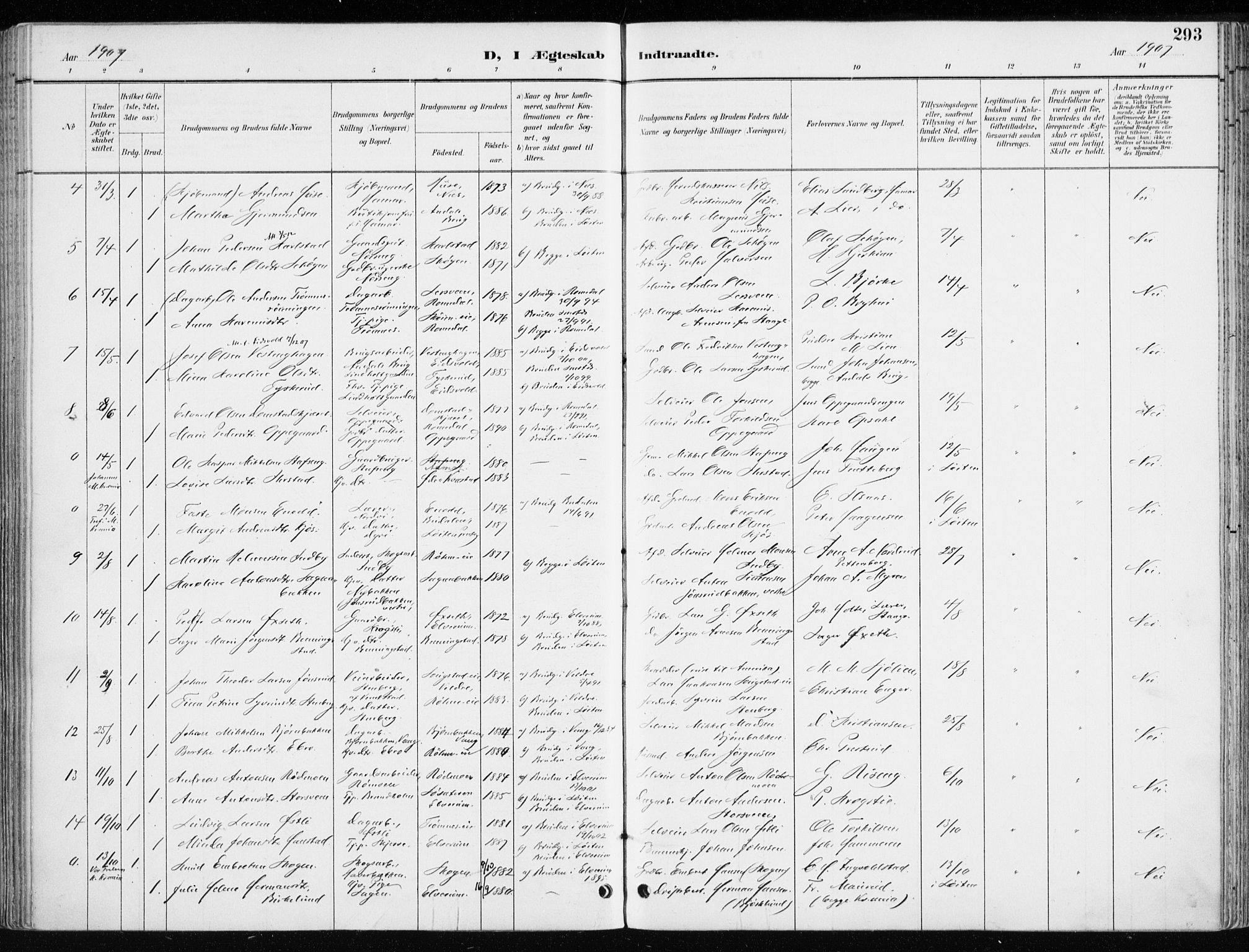 Løten prestekontor, SAH/PREST-022/K/Ka/L0010: Parish register (official) no. 10, 1892-1907, p. 293