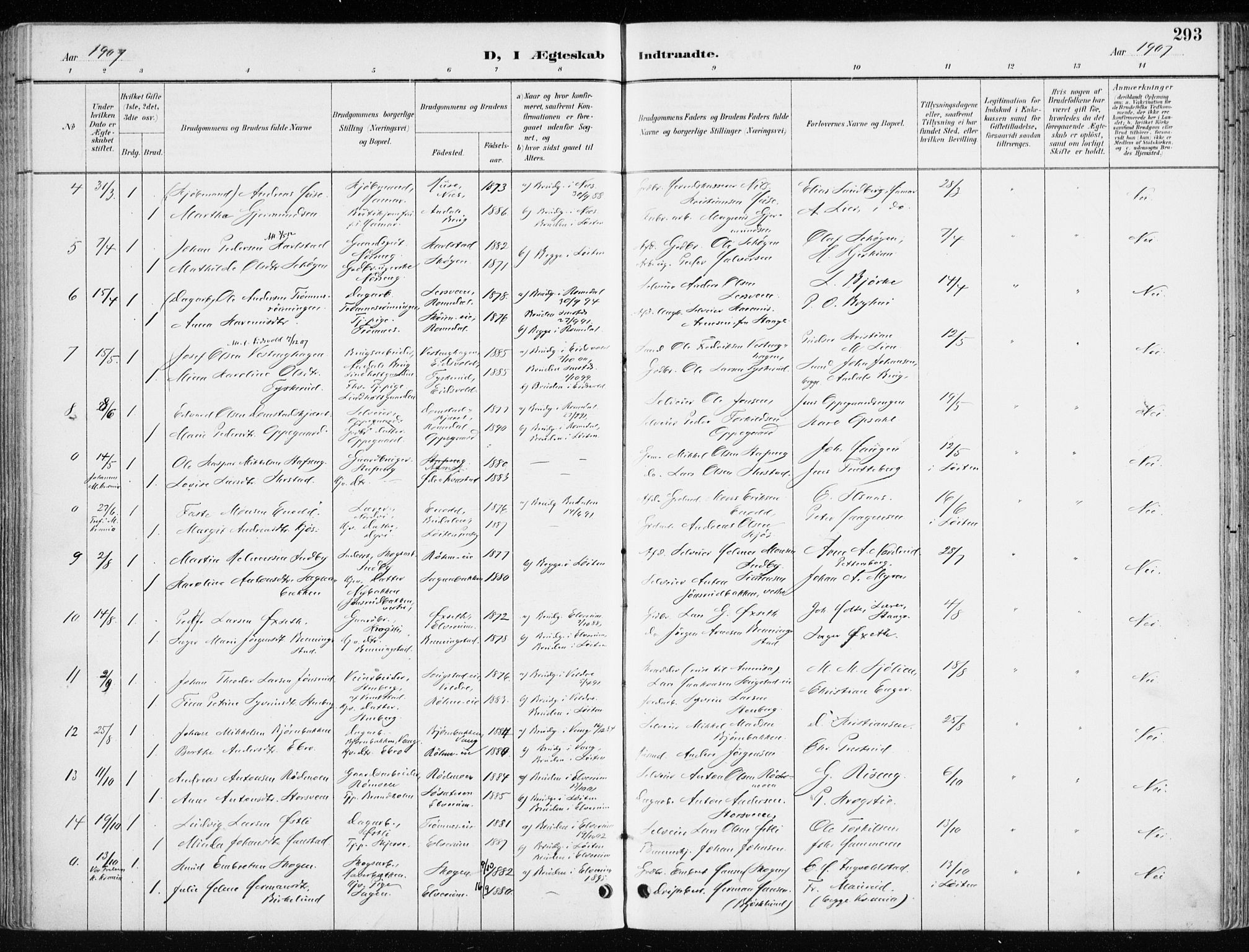 Løten prestekontor, AV/SAH-PREST-022/K/Ka/L0010: Parish register (official) no. 10, 1892-1907, p. 293