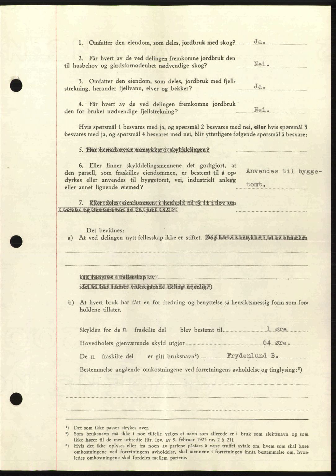 Salten sorenskriveri, SAT/A-4578/1/2/2C: Mortgage book no. A14-15, 1943-1945, Diary no: : 2336/1944