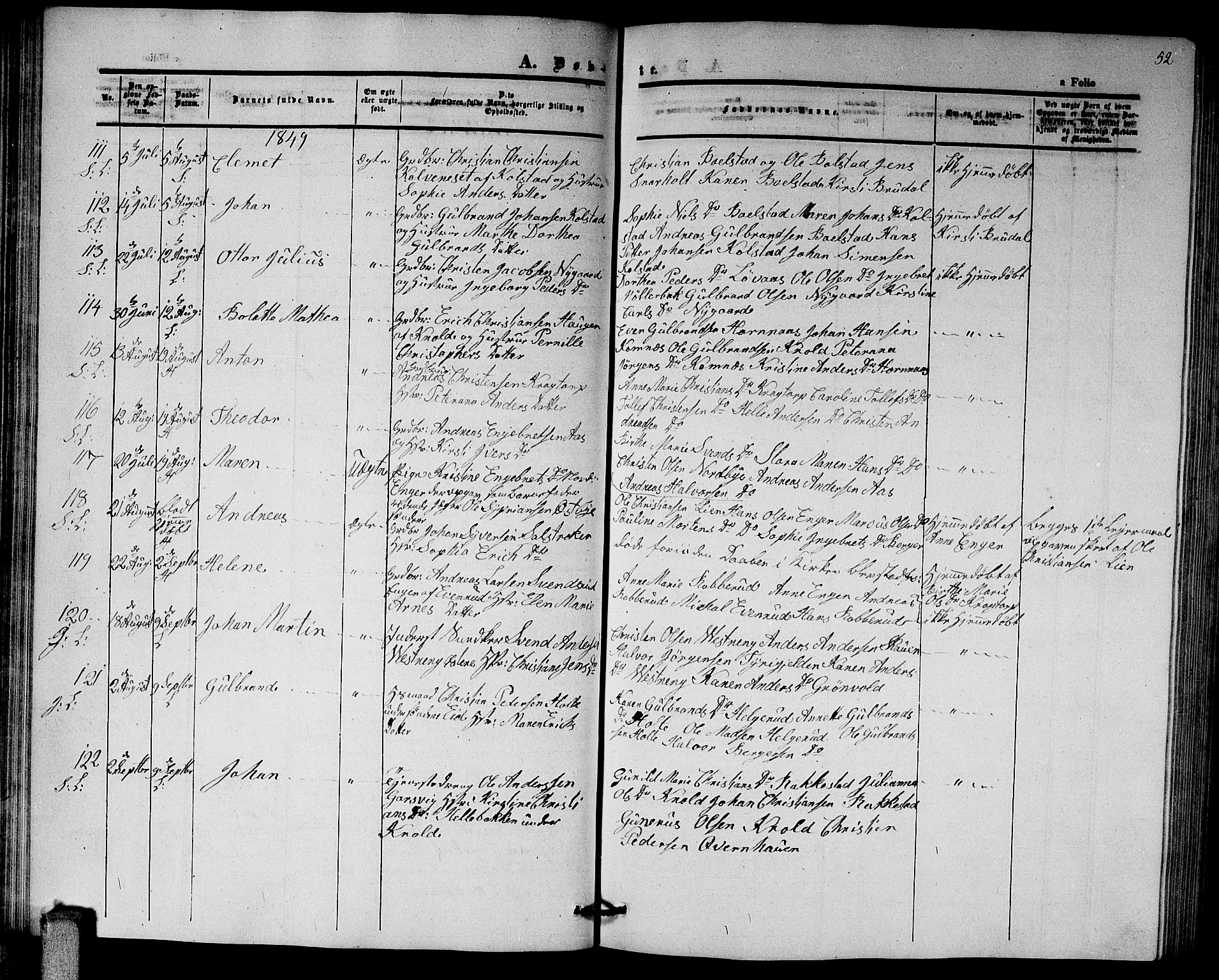 Høland prestekontor Kirkebøker, SAO/A-10346a/G/Ga/L0003: Parish register (copy) no. I 3, 1846-1853, p. 52