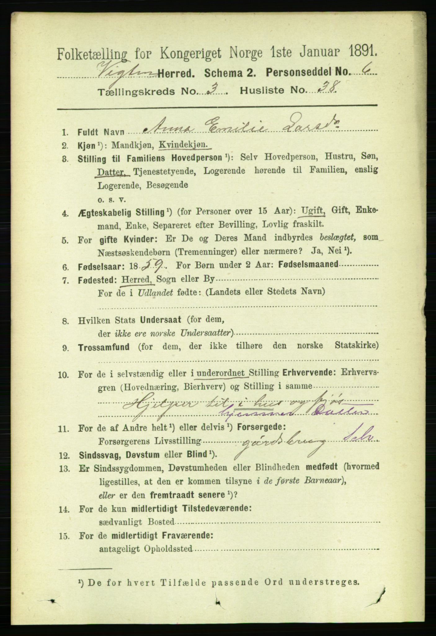 RA, 1891 census for 1750 Vikna, 1891, p. 1990