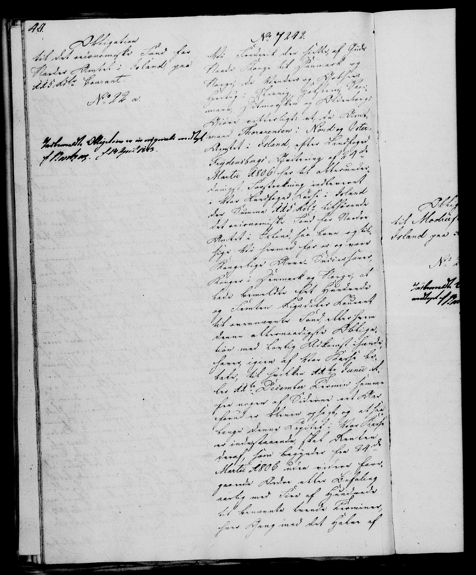 Rentekammeret, Kammerkanselliet, RA/EA-3111/G/Gh/Ghc/L0001: Norsk-islandsk obligasjonsprotokoll (merket RK 53.38), 1780-1812, p. 44