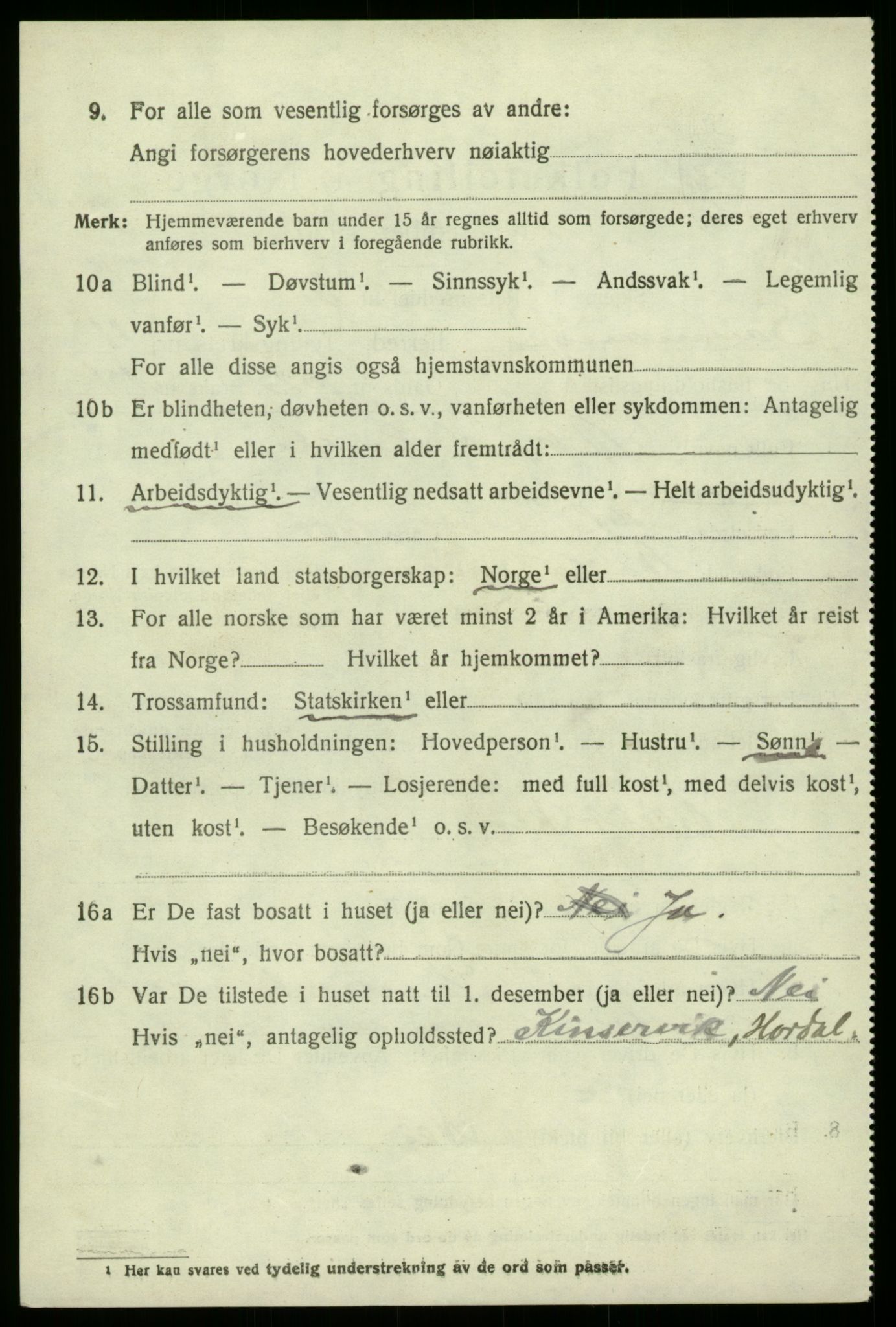 SAB, 1920 census for Samnanger, 1920, p. 1676