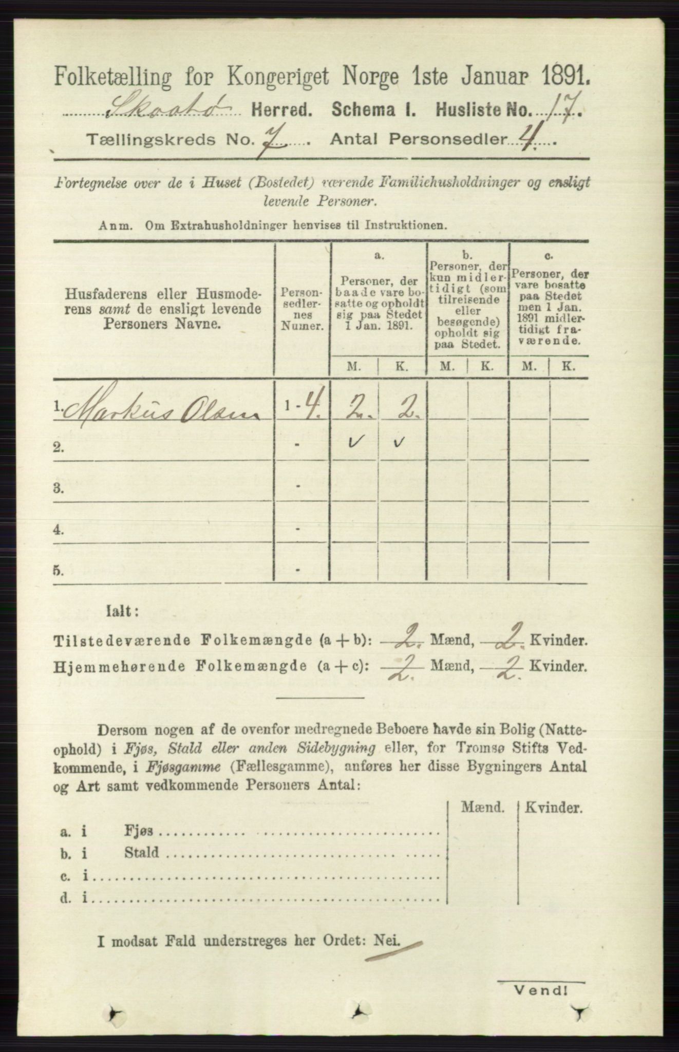 RA, 1891 census for 0815 Skåtøy, 1891, p. 3014