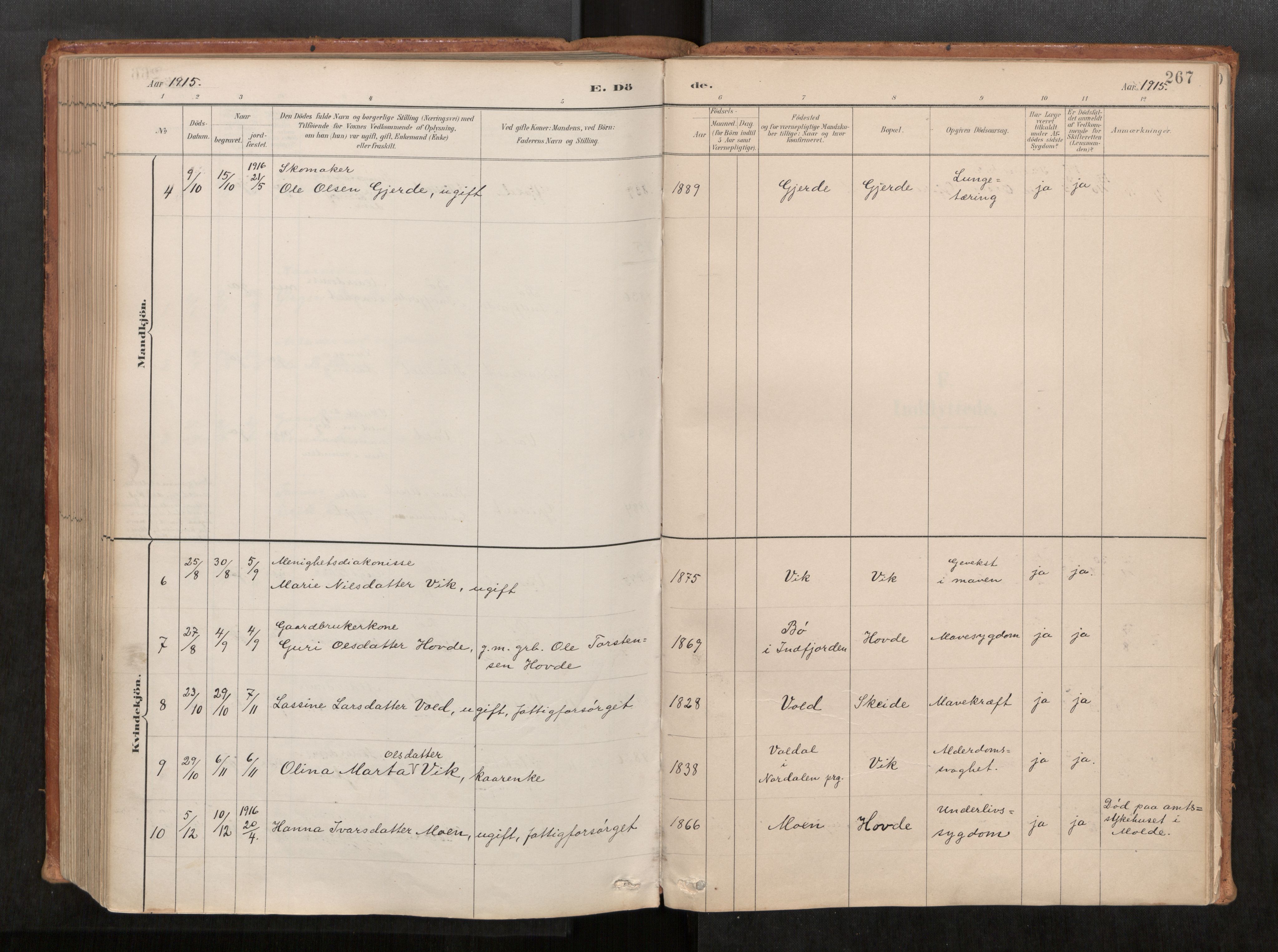 Ministerialprotokoller, klokkerbøker og fødselsregistre - Møre og Romsdal, SAT/A-1454/543/L0568: Parish register (official) no. 543A03, 1885-1915, p. 267