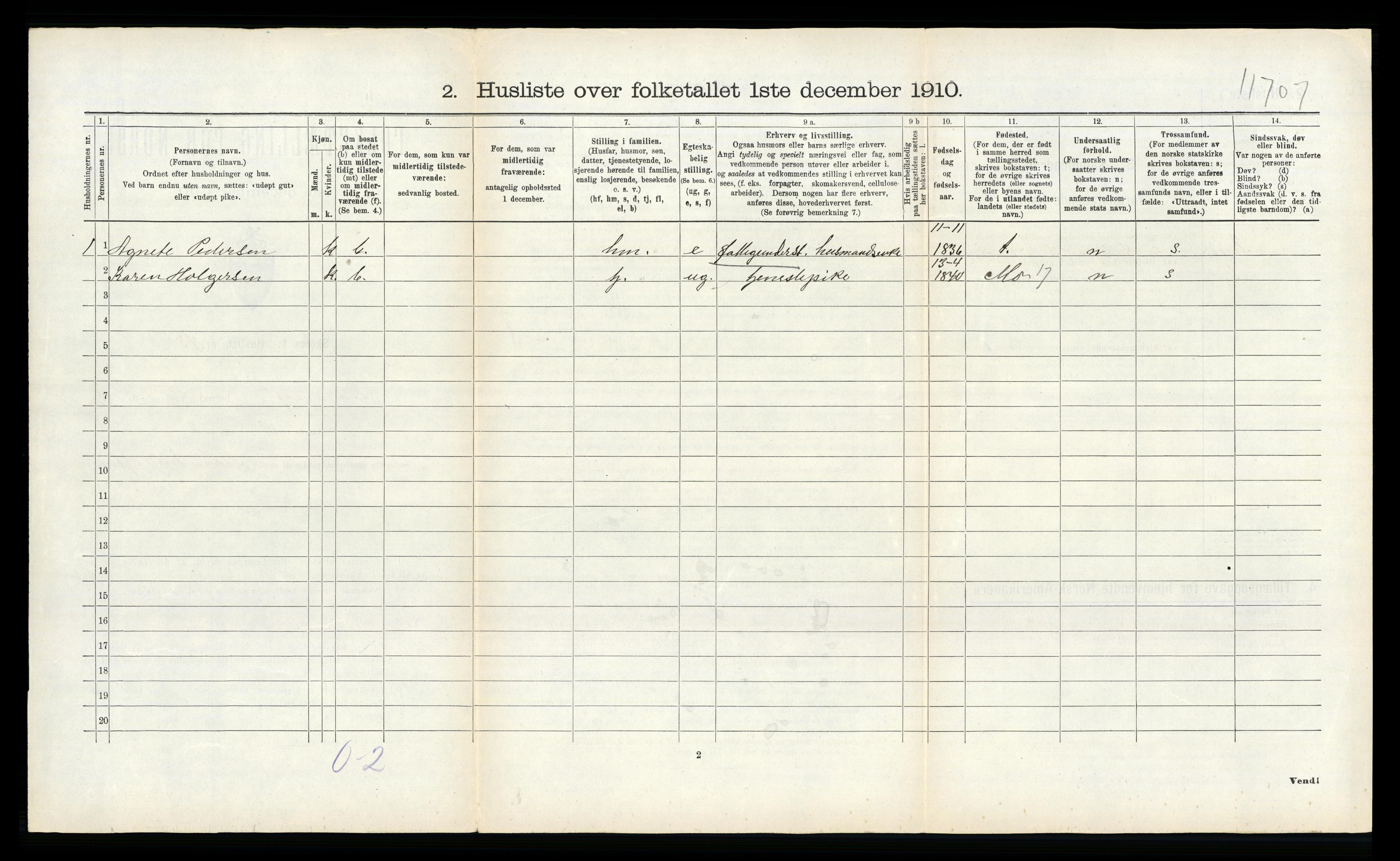 RA, 1910 census for Dønnes, 1910, p. 329