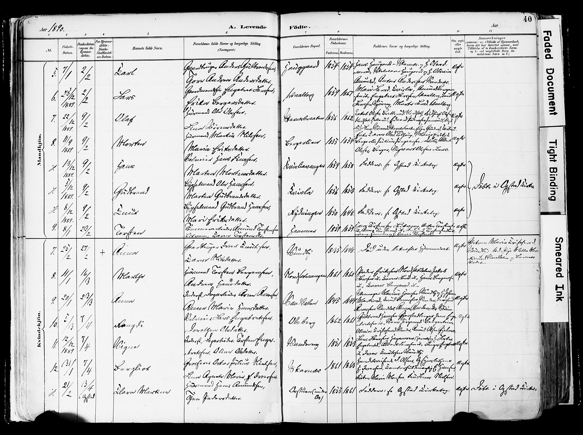 Sør-Odal prestekontor, AV/SAH-PREST-030/H/Ha/Haa/L0006: Parish register (official) no. 6, 1886-1931, p. 40