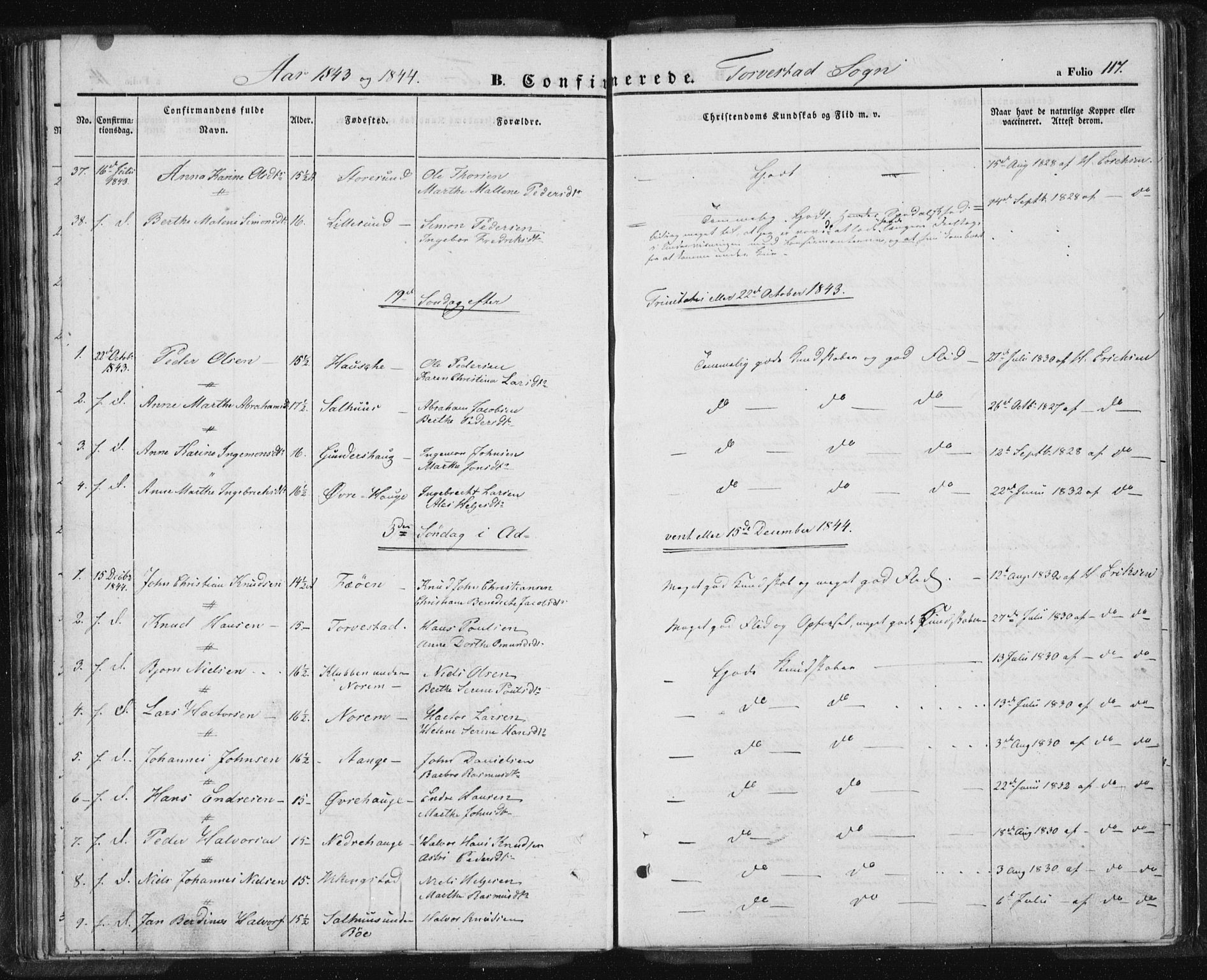 Torvastad sokneprestkontor, AV/SAST-A -101857/H/Ha/Haa/L0005: Parish register (official) no. A 5, 1836-1847, p. 117