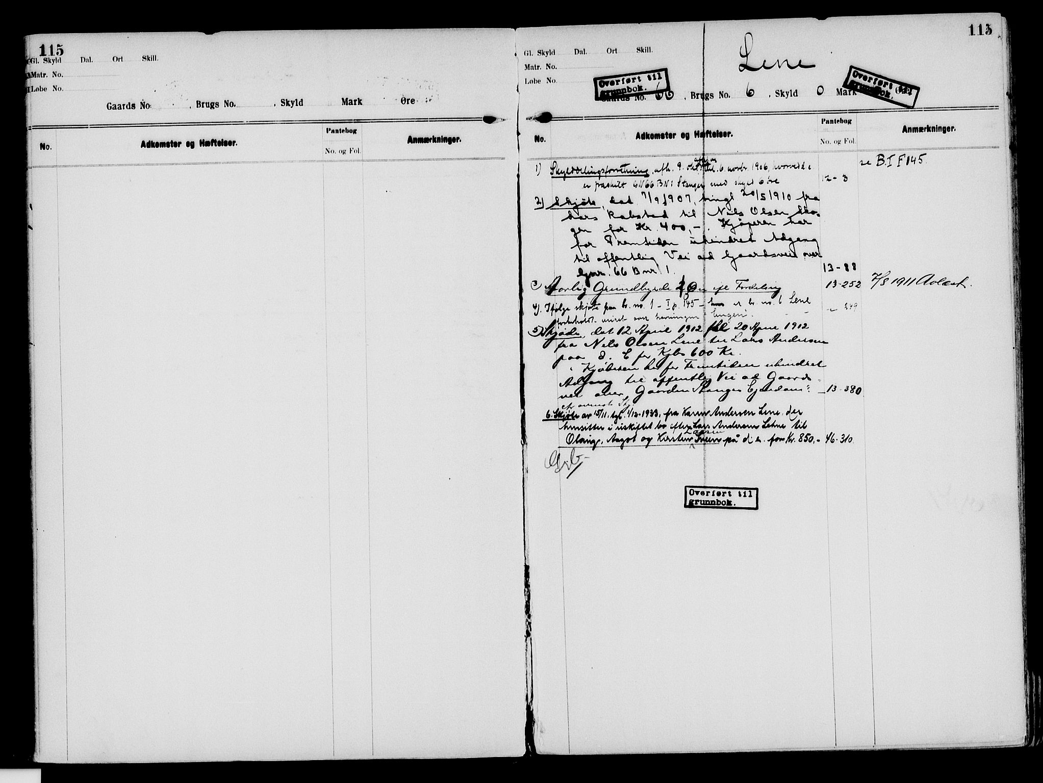 Nord-Hedmark sorenskriveri, SAH/TING-012/H/Ha/Had/Hade/L0003: Mortgage register no. 4.3, 1899-1940, p. 115