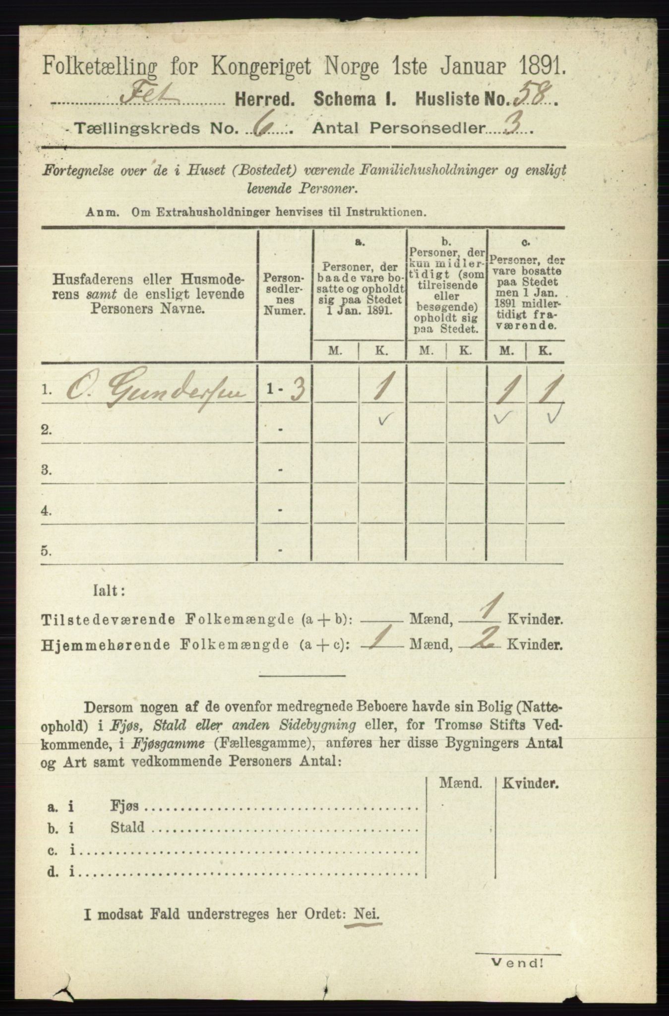 RA, 1891 census for 0227 Fet, 1891, p. 1928