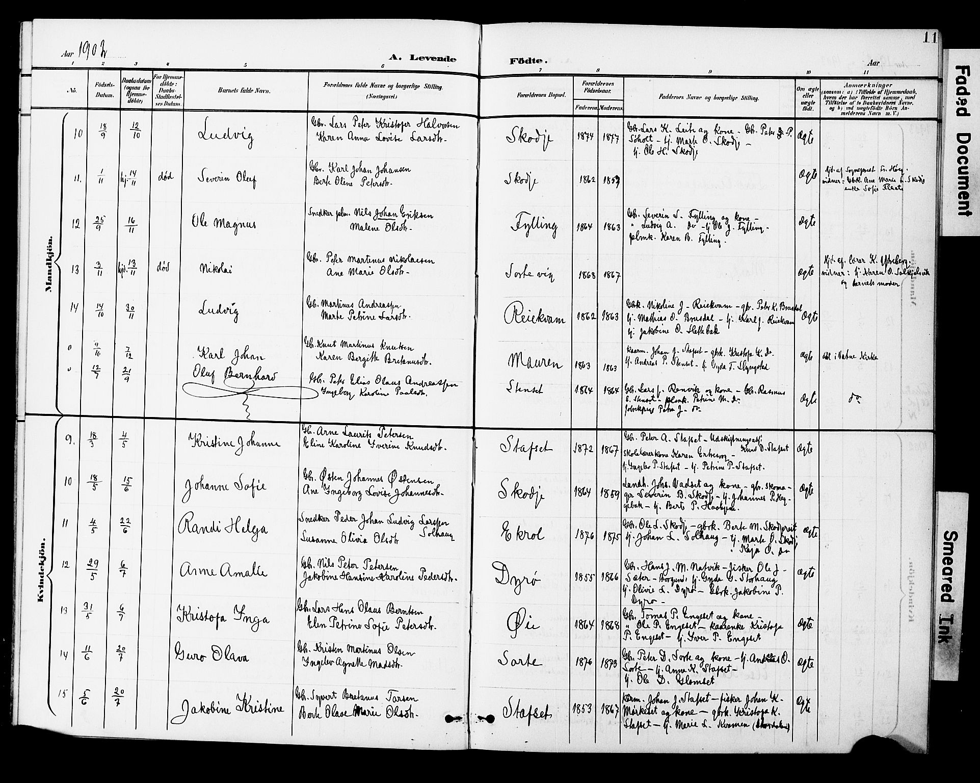 Ministerialprotokoller, klokkerbøker og fødselsregistre - Møre og Romsdal, AV/SAT-A-1454/524/L0366: Parish register (copy) no. 524C07, 1900-1931, p. 11