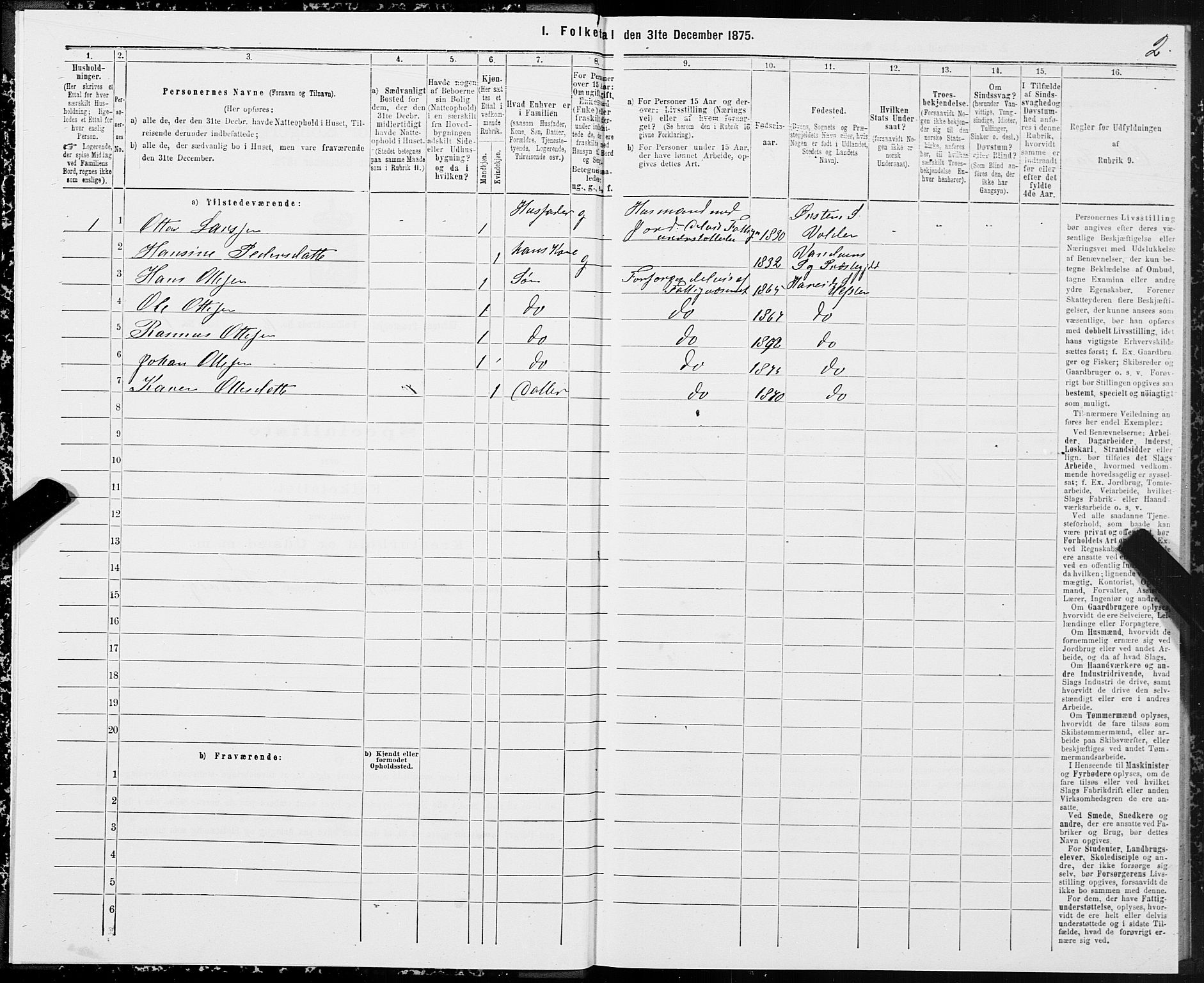 SAT, 1875 census for 1516P Ulstein, 1875, p. 6002