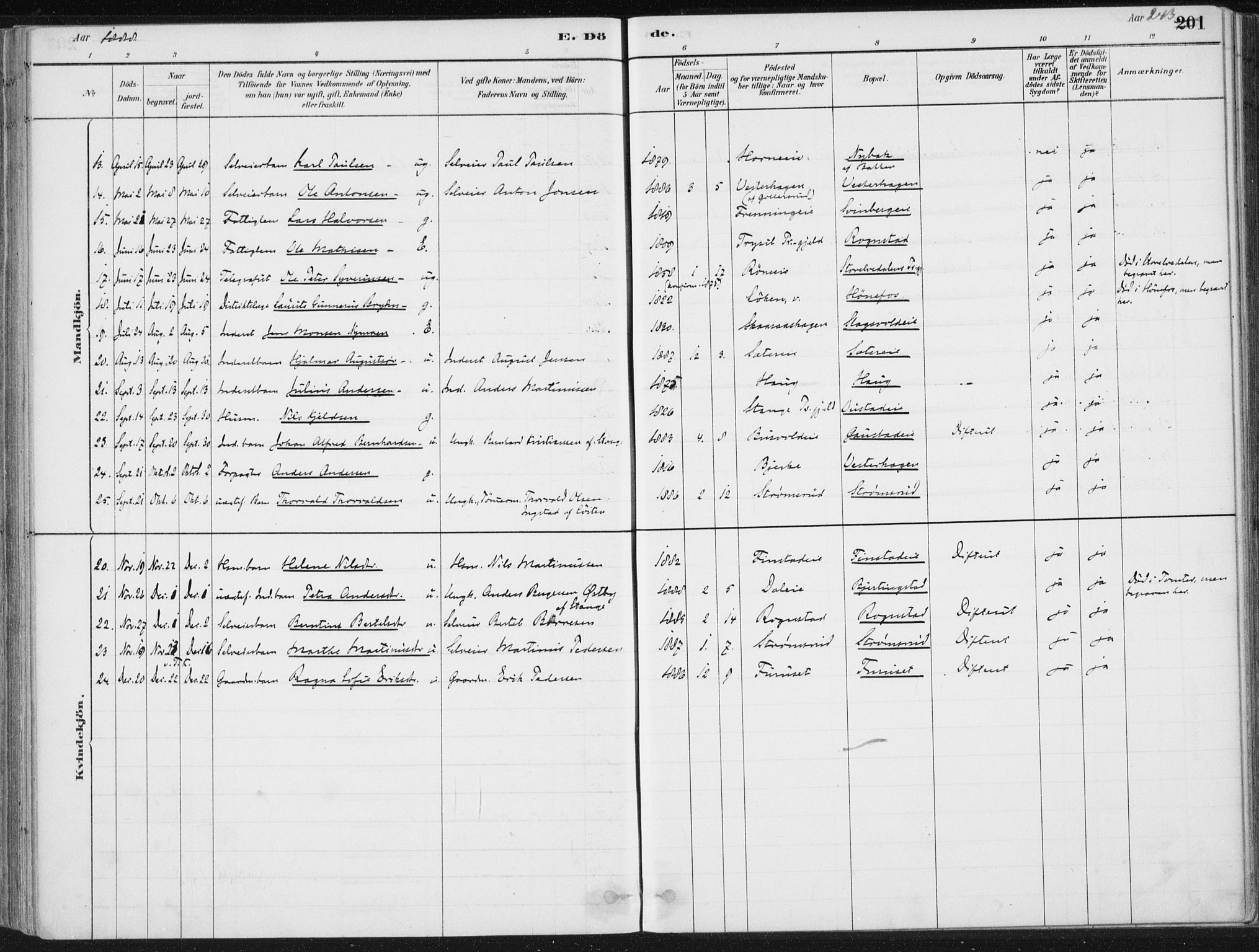 Romedal prestekontor, SAH/PREST-004/K/L0010: Parish register (official) no. 10, 1880-1895, p. 243