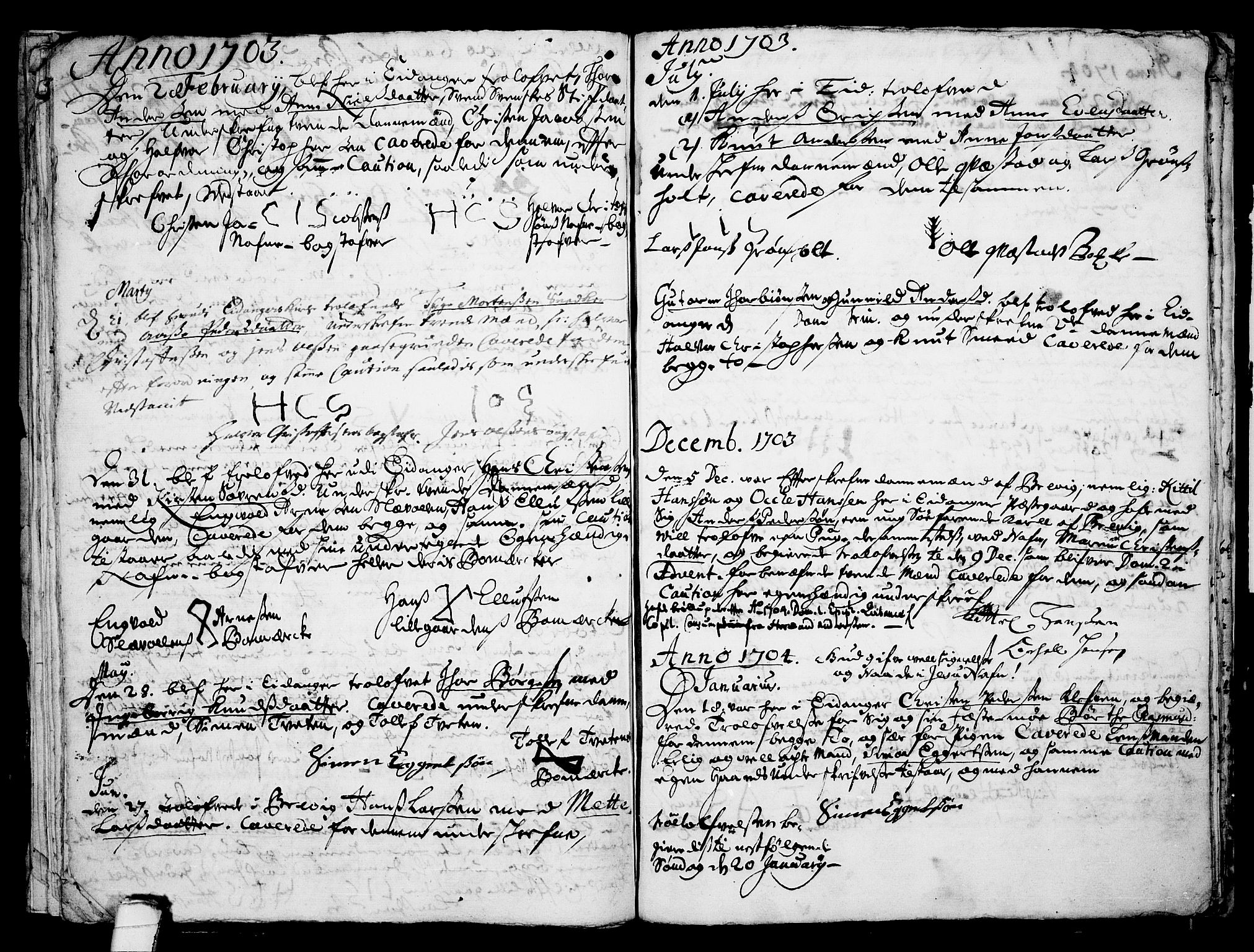 Eidanger kirkebøker, SAKO/A-261/F/Fa/L0001: Parish register (official) no. 1, 1695-1717, p. 21