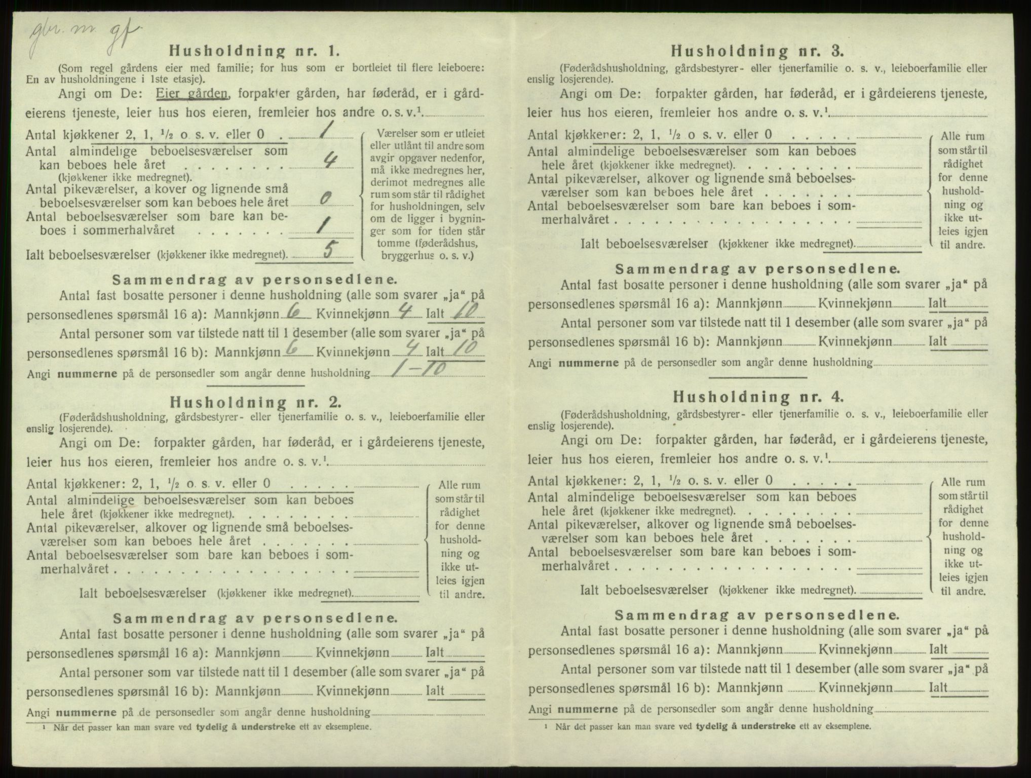 SAB, 1920 census for Jølster, 1920, p. 216