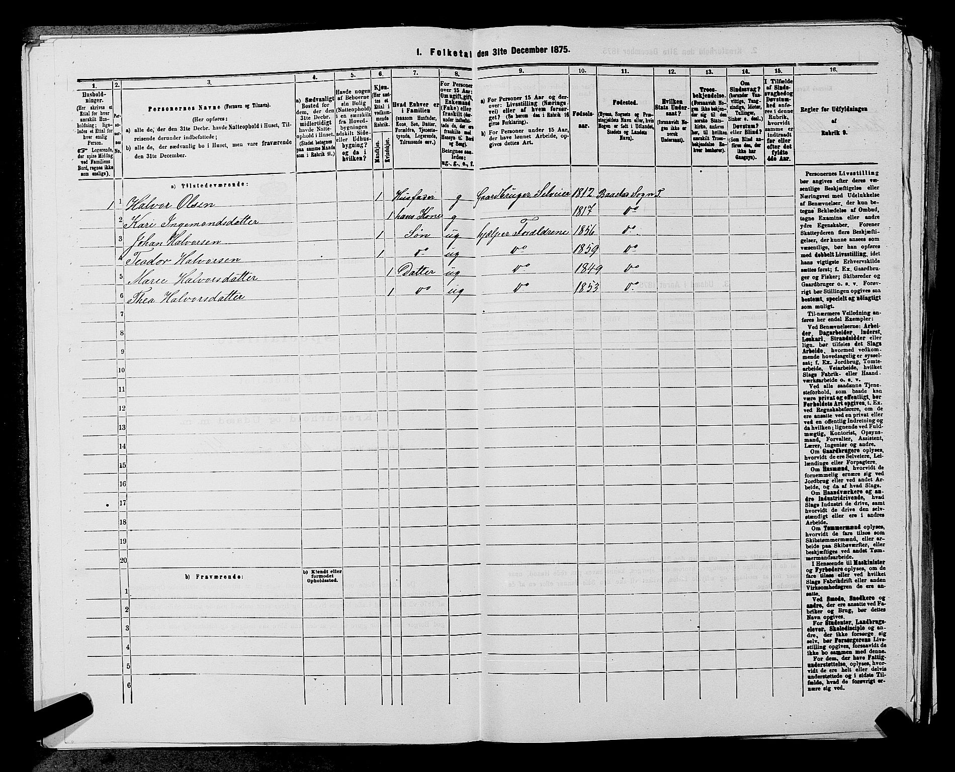 RA, 1875 census for 0221P Høland, 1875, p. 1223