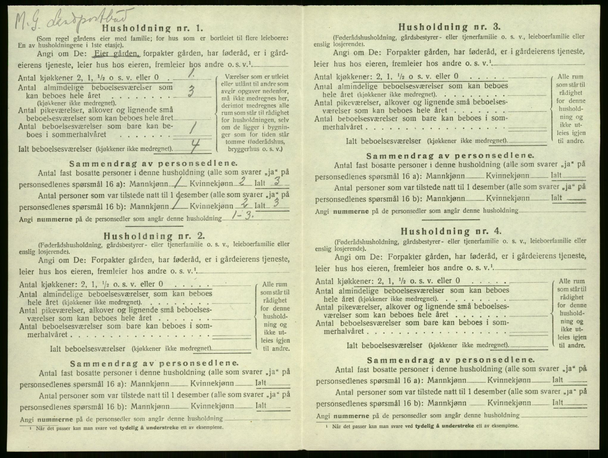 SAKO, 1920 census for Sem, 1920, p. 852