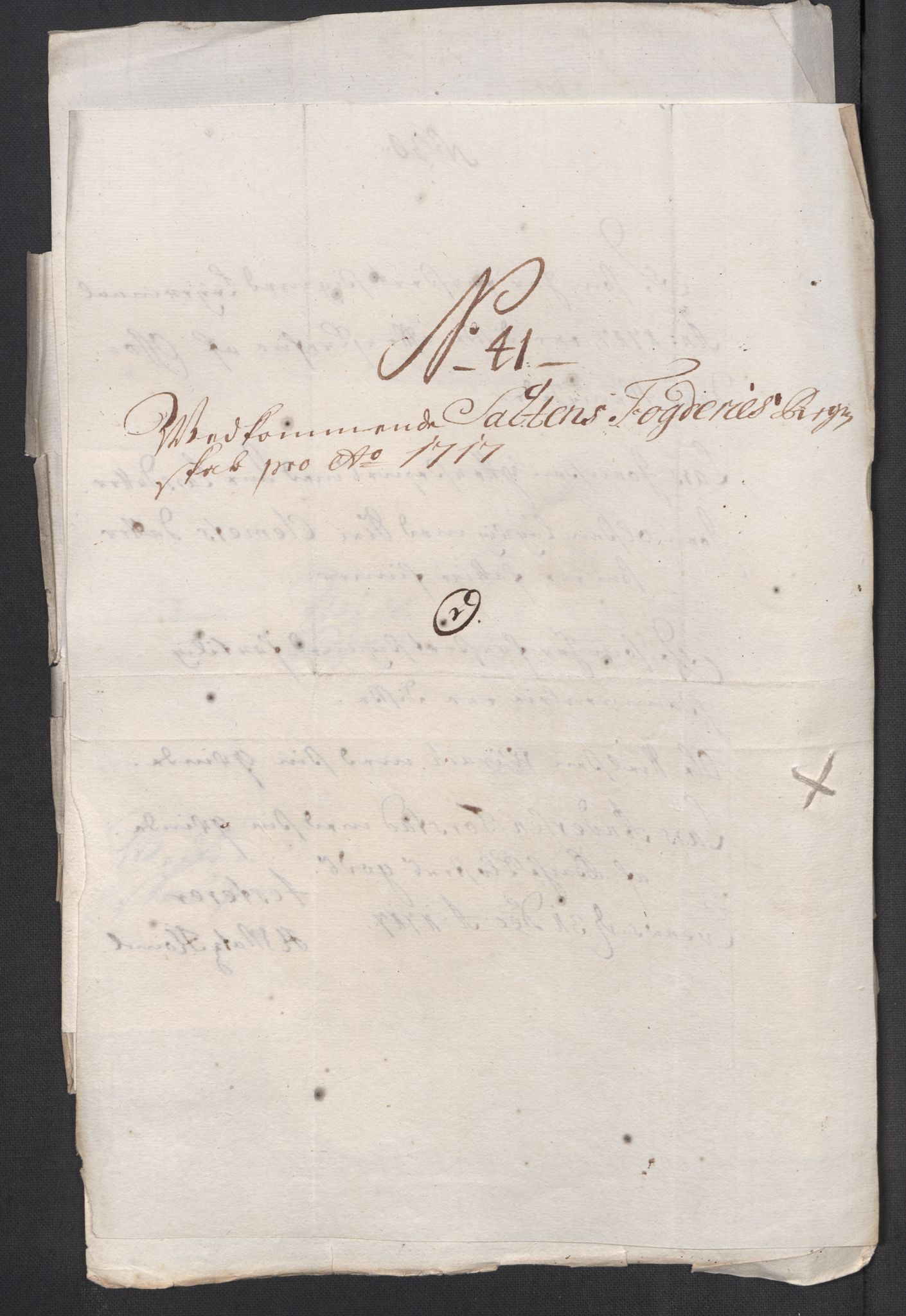 Rentekammeret inntil 1814, Reviderte regnskaper, Fogderegnskap, AV/RA-EA-4092/R66/L4587: Fogderegnskap Salten, 1717, p. 318