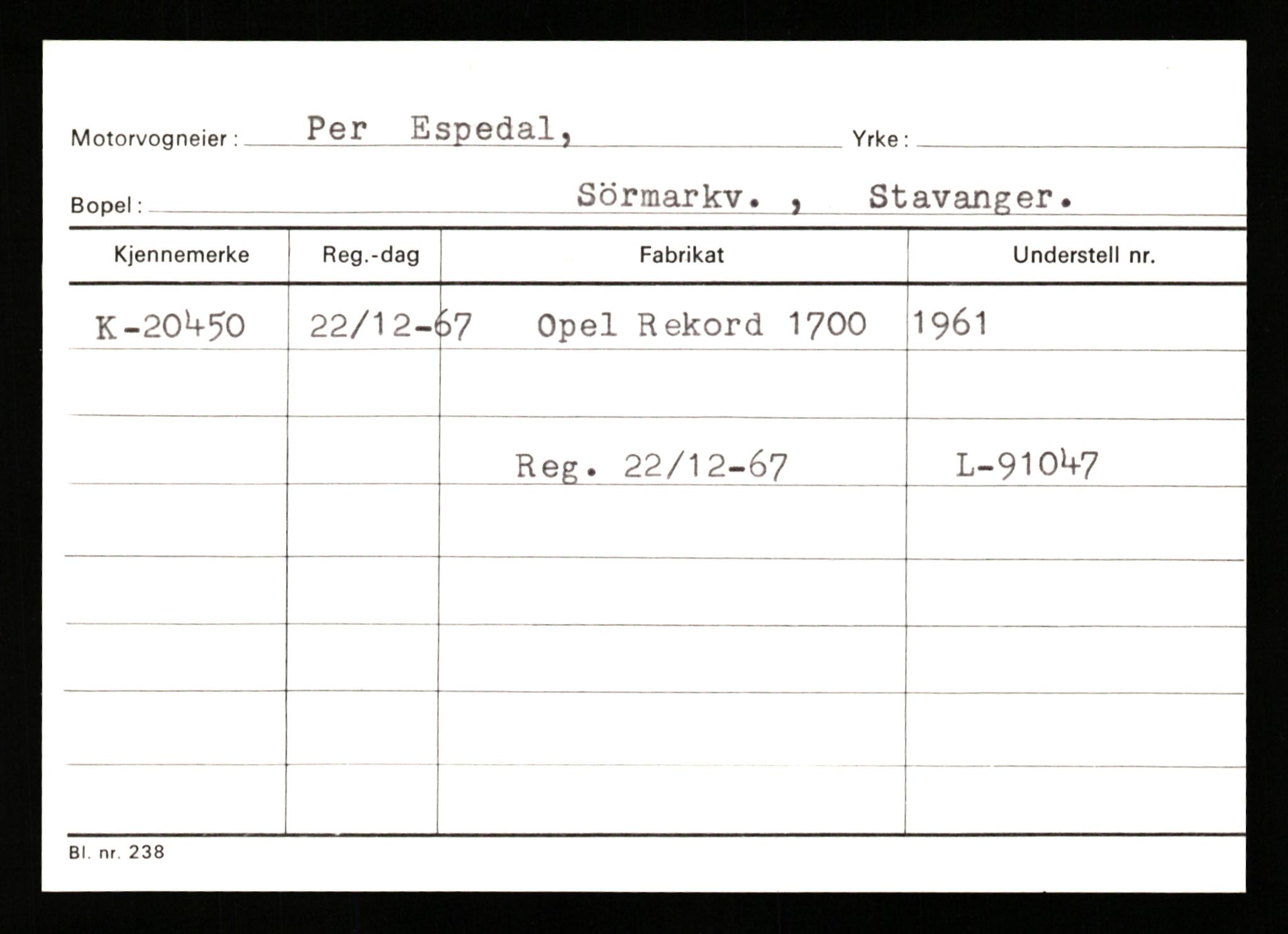Stavanger trafikkstasjon, AV/SAST-A-101942/0/G/L0004: Registreringsnummer: 15497 - 22957, 1930-1971, p. 2230
