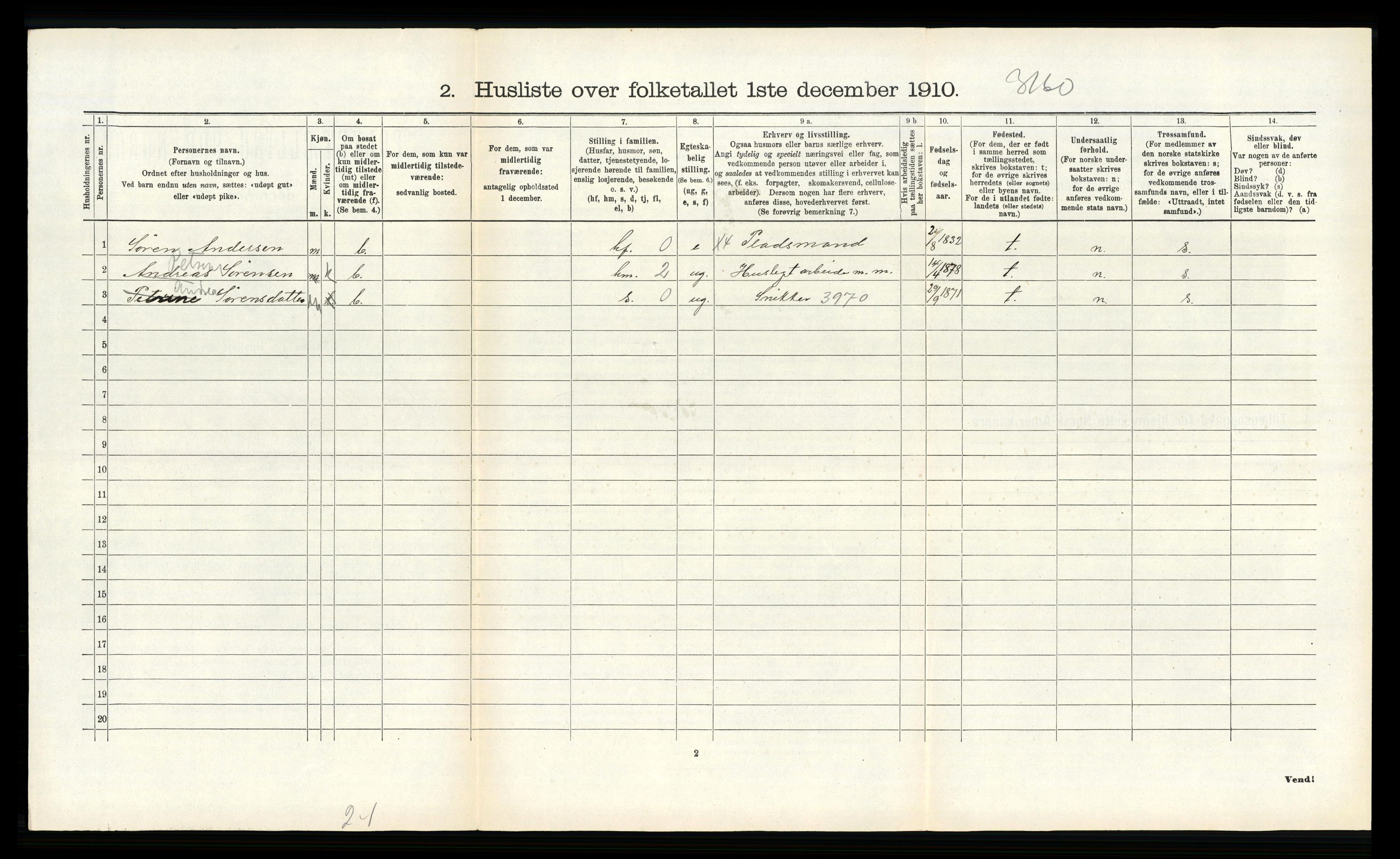 RA, 1910 census for Ytre Holmedal, 1910, p. 1181