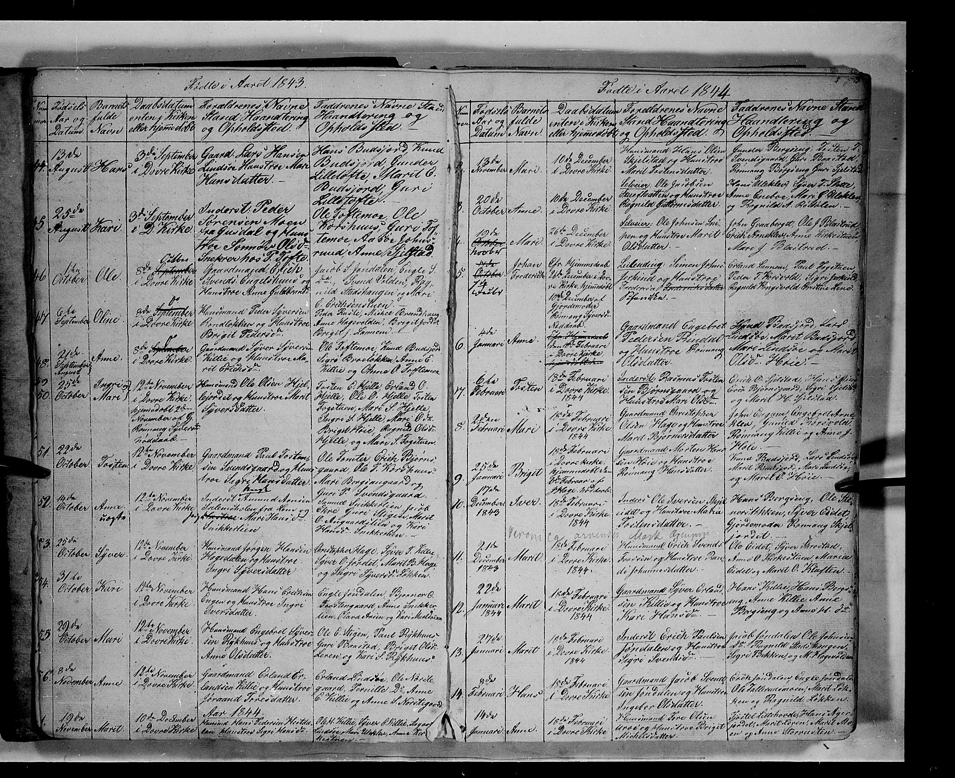 Lesja prestekontor, SAH/PREST-068/H/Ha/Hab/L0003: Parish register (copy) no. 3, 1842-1862, p. 12-13