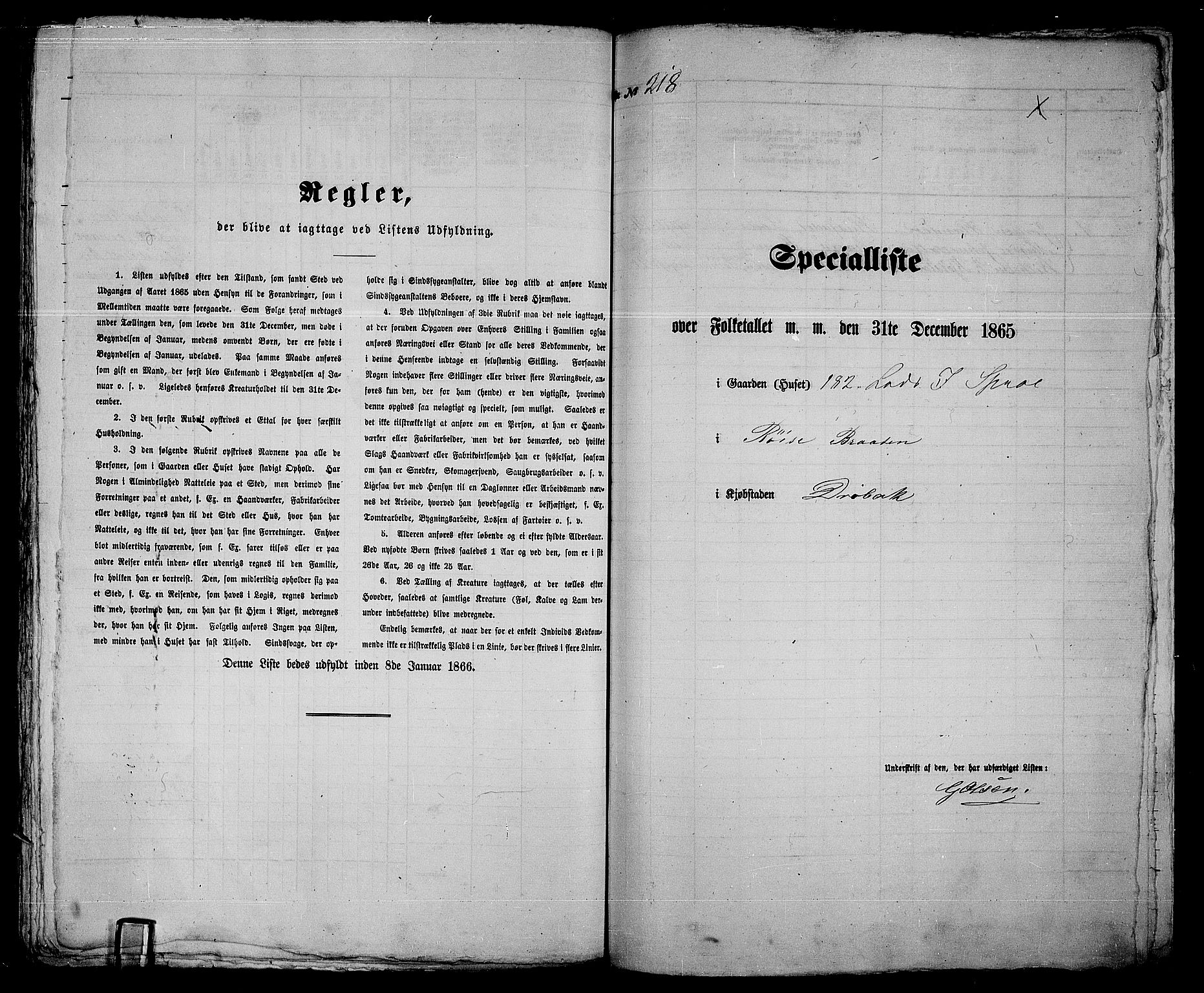 RA, 1865 census for Drøbak/Drøbak, 1865, p. 441