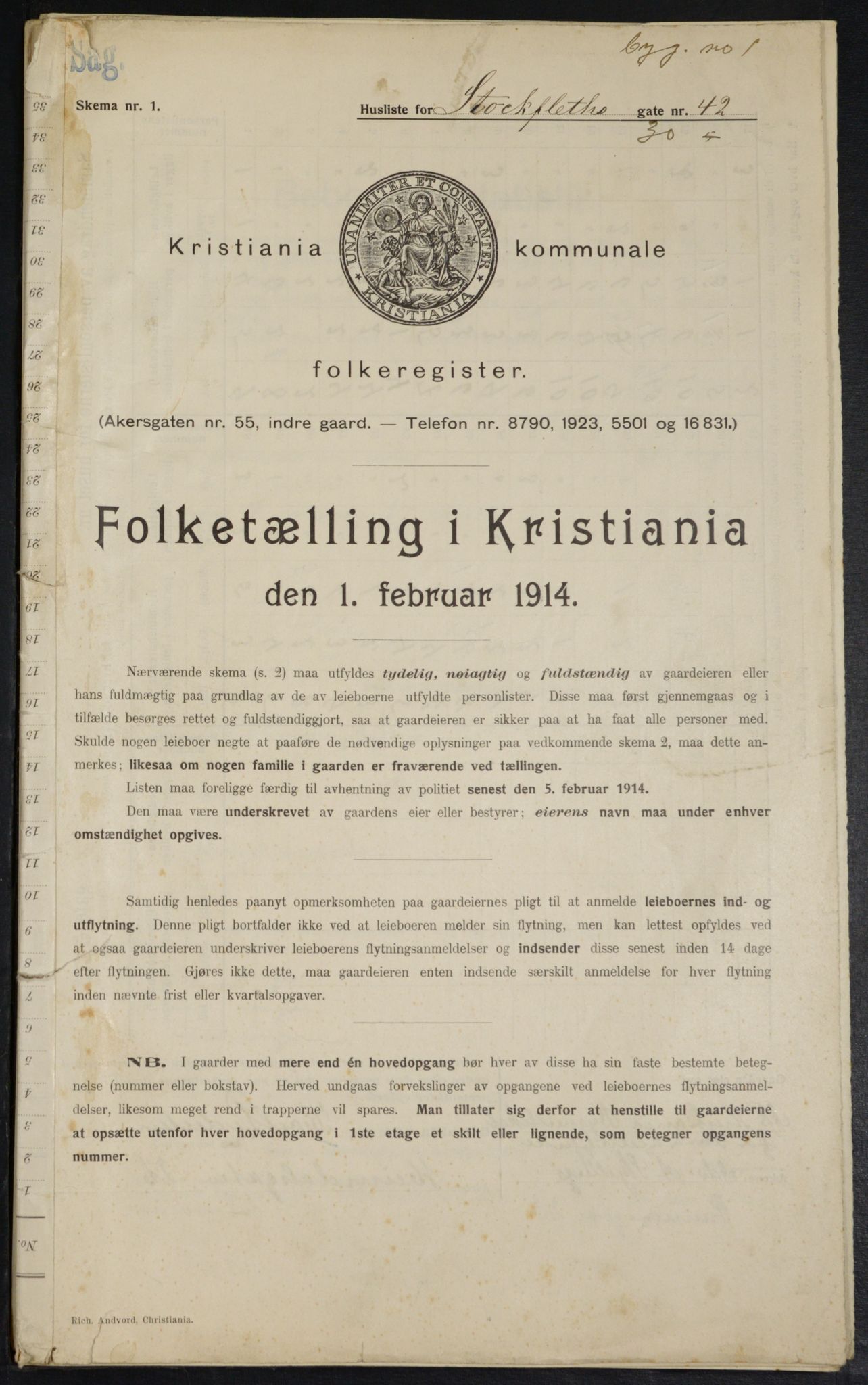 OBA, Municipal Census 1914 for Kristiania, 1914, p. 102268