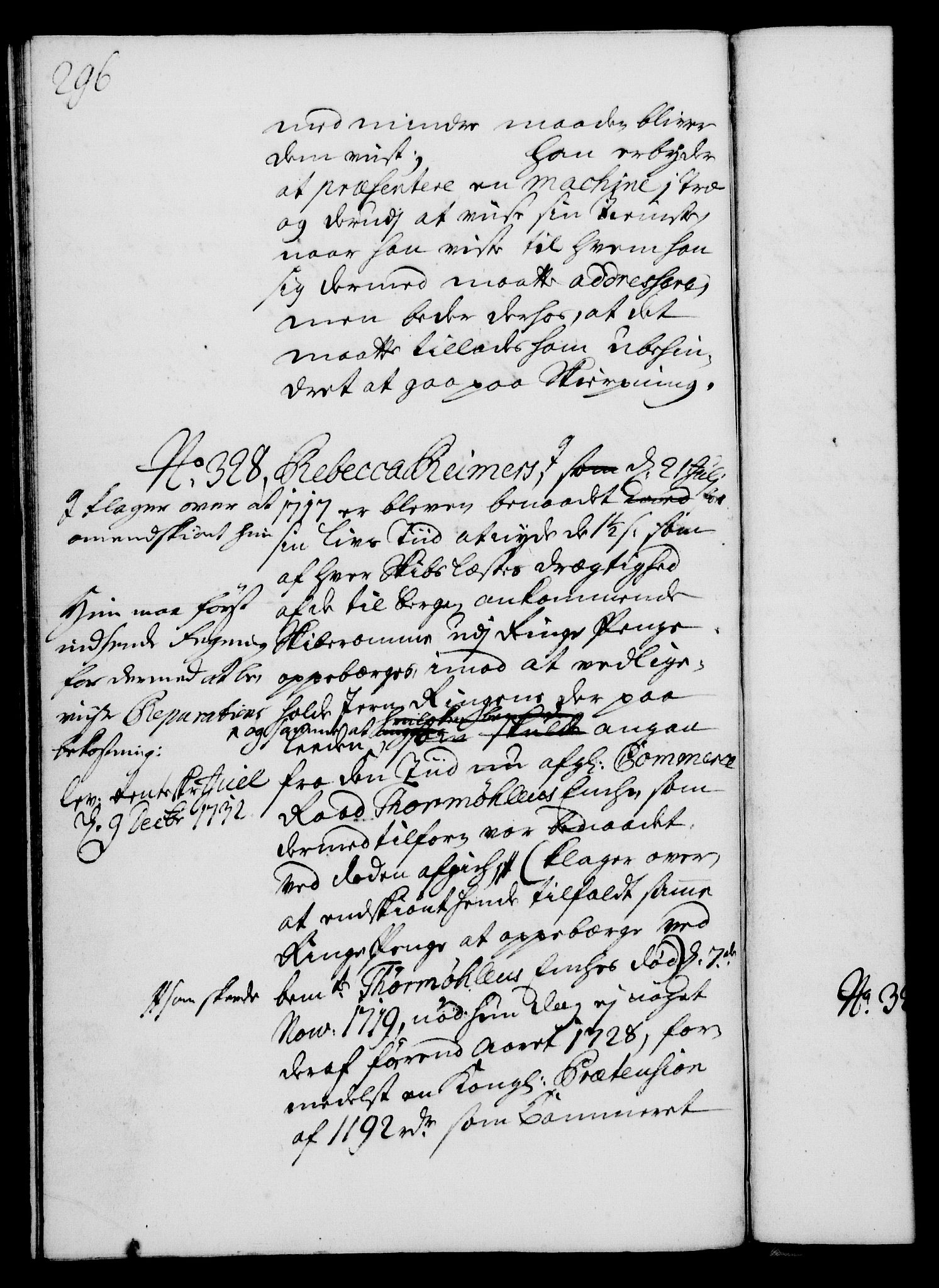Rentekammeret, Kammerkanselliet, RA/EA-3111/G/Gh/Gha/L0014: Norsk ekstraktmemorialprotokoll. Merket RK 53.59, 1731-1732, p. 296