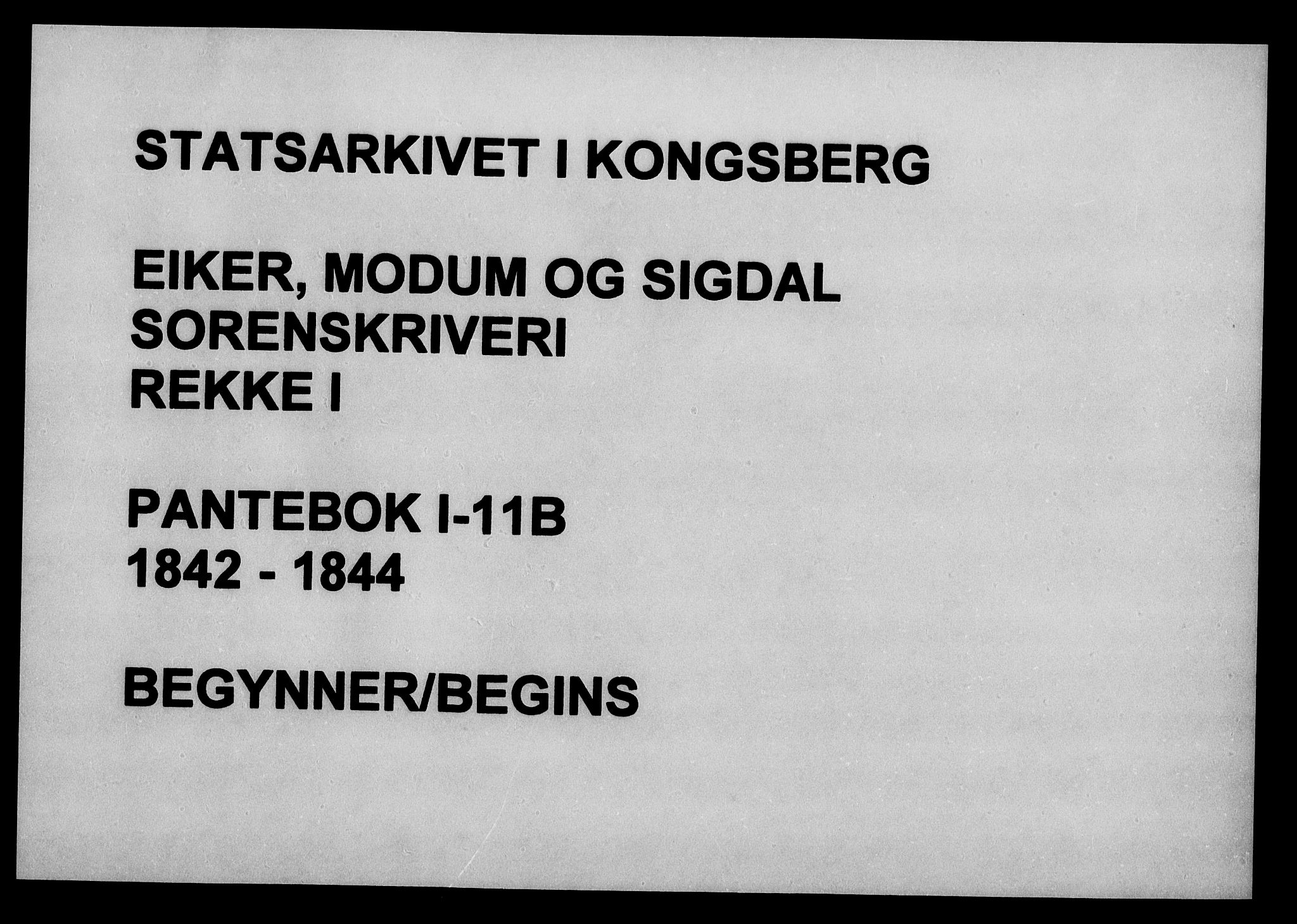 Eiker, Modum og Sigdal sorenskriveri, AV/SAKO-A-123/G/Ga/Gaa/L0011b: Mortgage book no. I 11b, 1842-1844