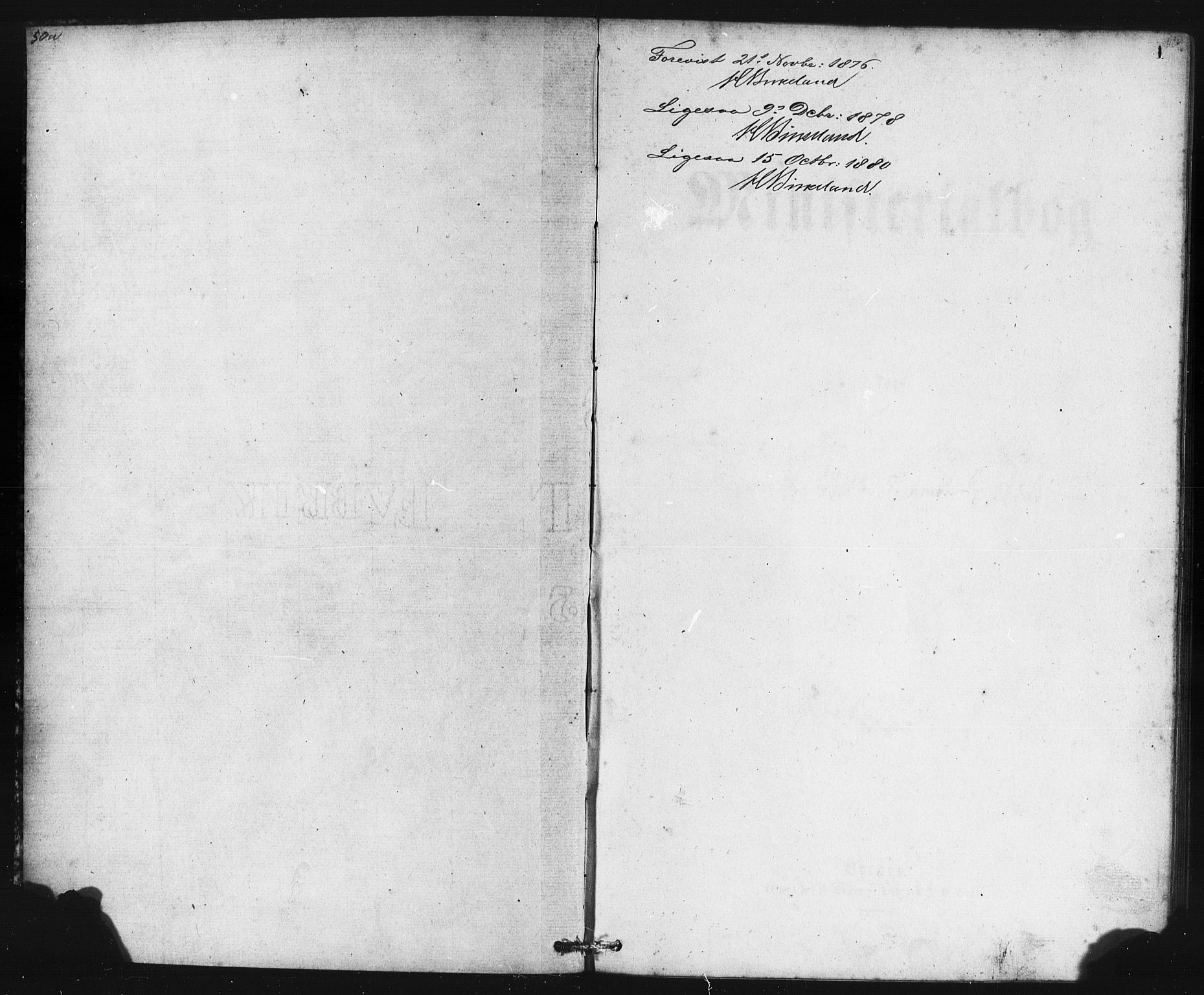 Domkirken sokneprestembete, AV/SAB-A-74801/H/Haa/L0036: Parish register (official) no. D 3, 1875-1880, p. 1