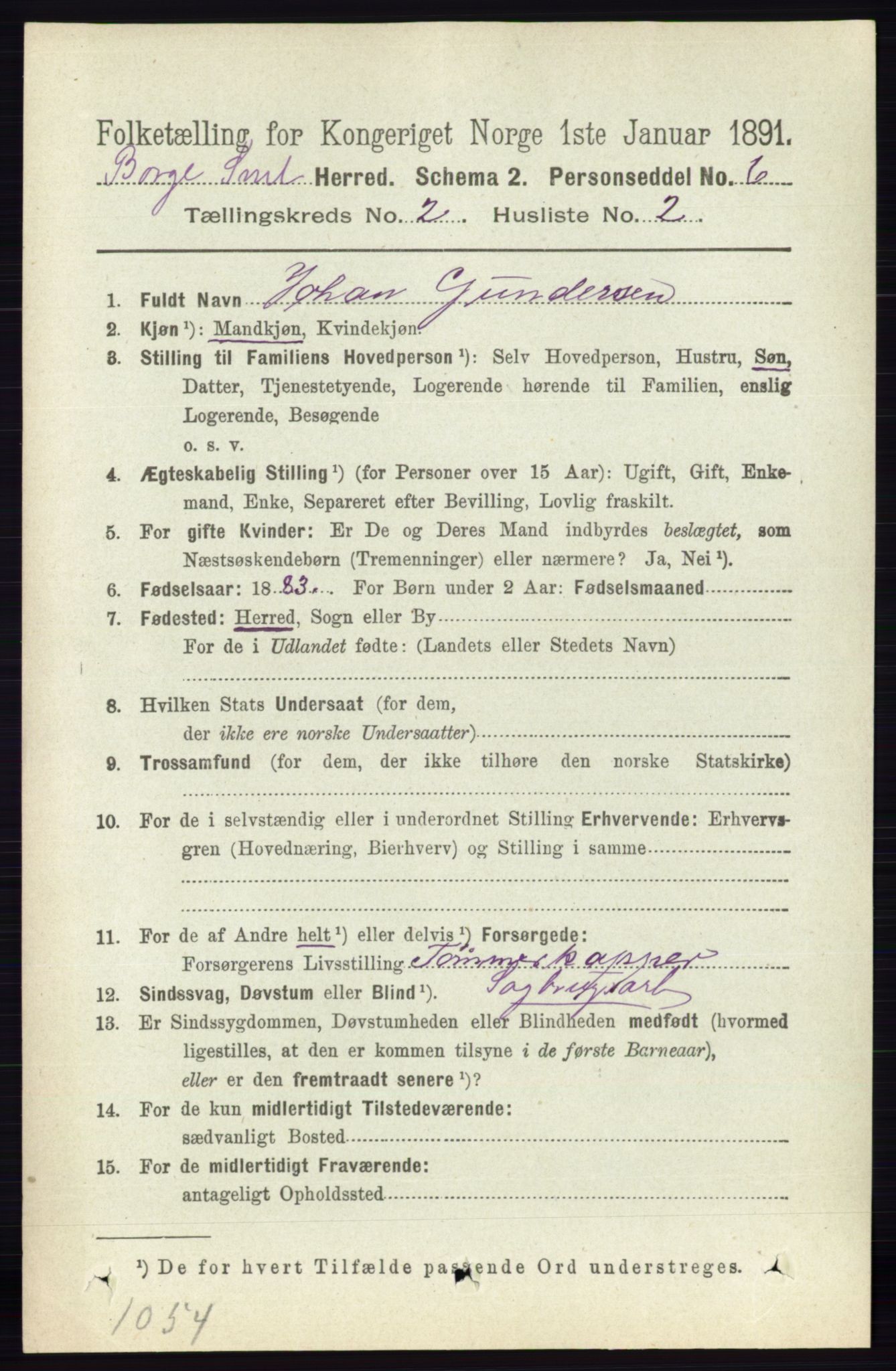 RA, 1891 census for 0113 Borge, 1891, p. 838