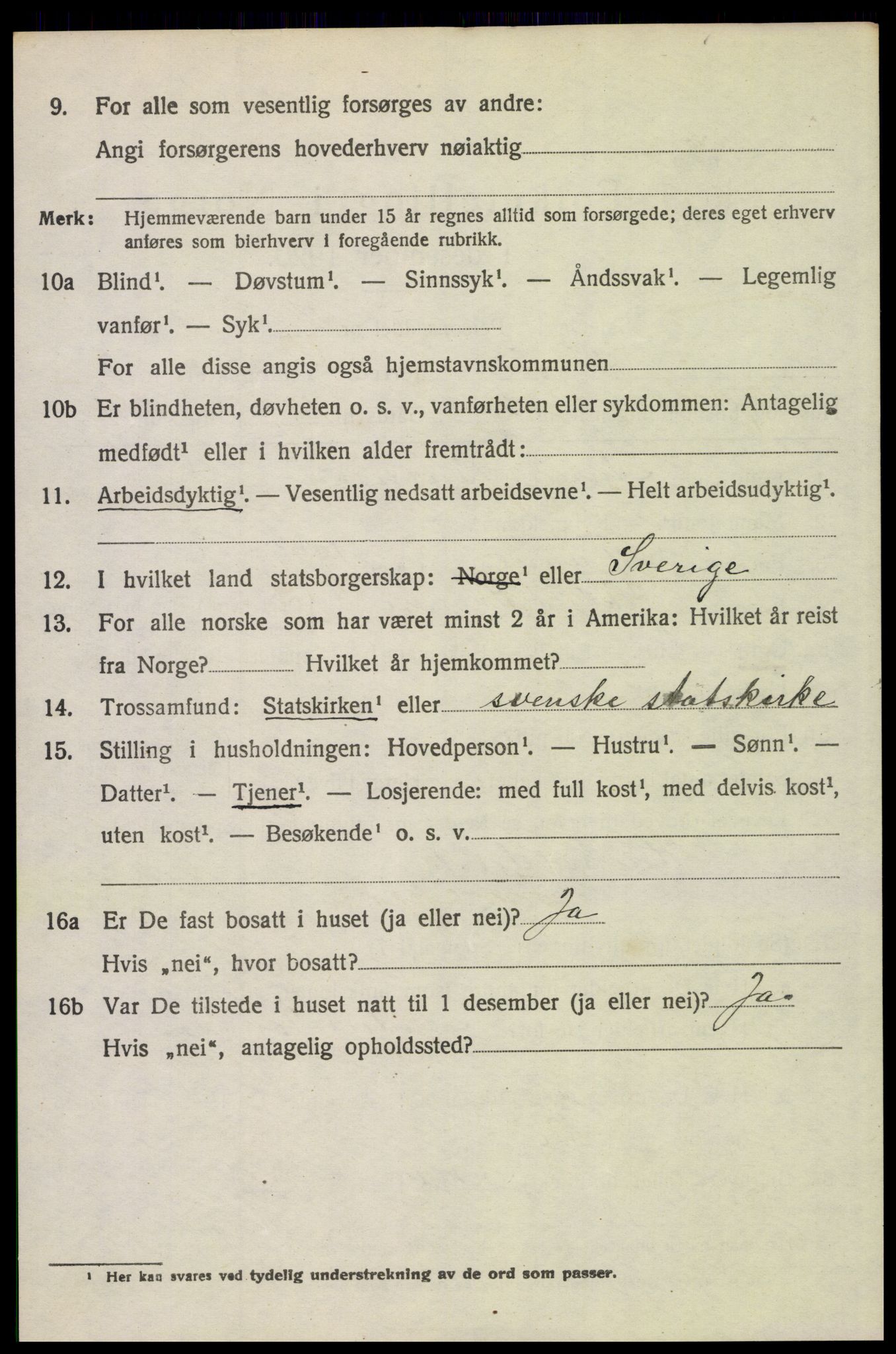 SAH, 1920 census for Trysil, 1920, p. 2556