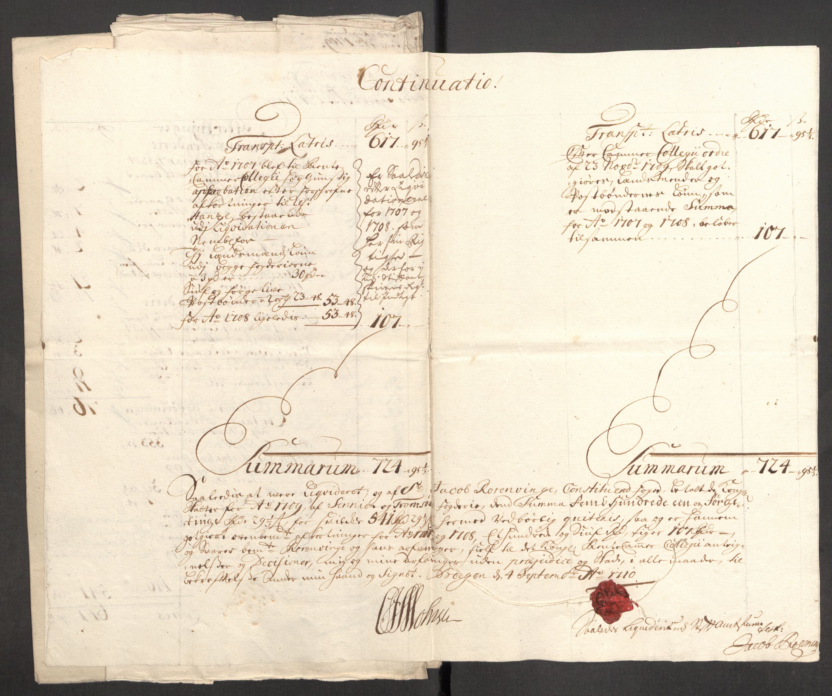 Rentekammeret inntil 1814, Reviderte regnskaper, Fogderegnskap, AV/RA-EA-4092/R68/L4757: Fogderegnskap Senja og Troms, 1708-1710, p. 156