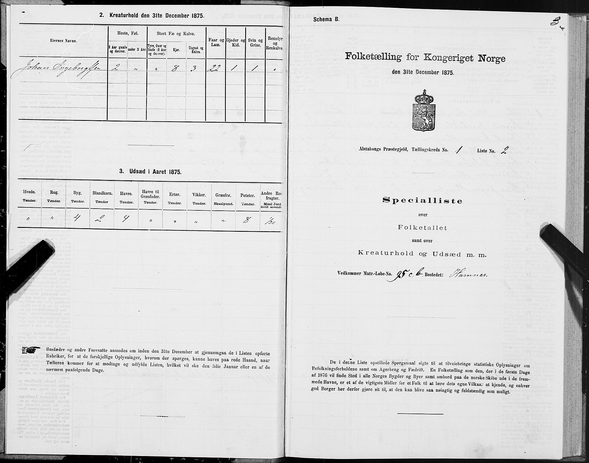 SAT, 1875 census for 1820P Alstahaug, 1875, p. 1003