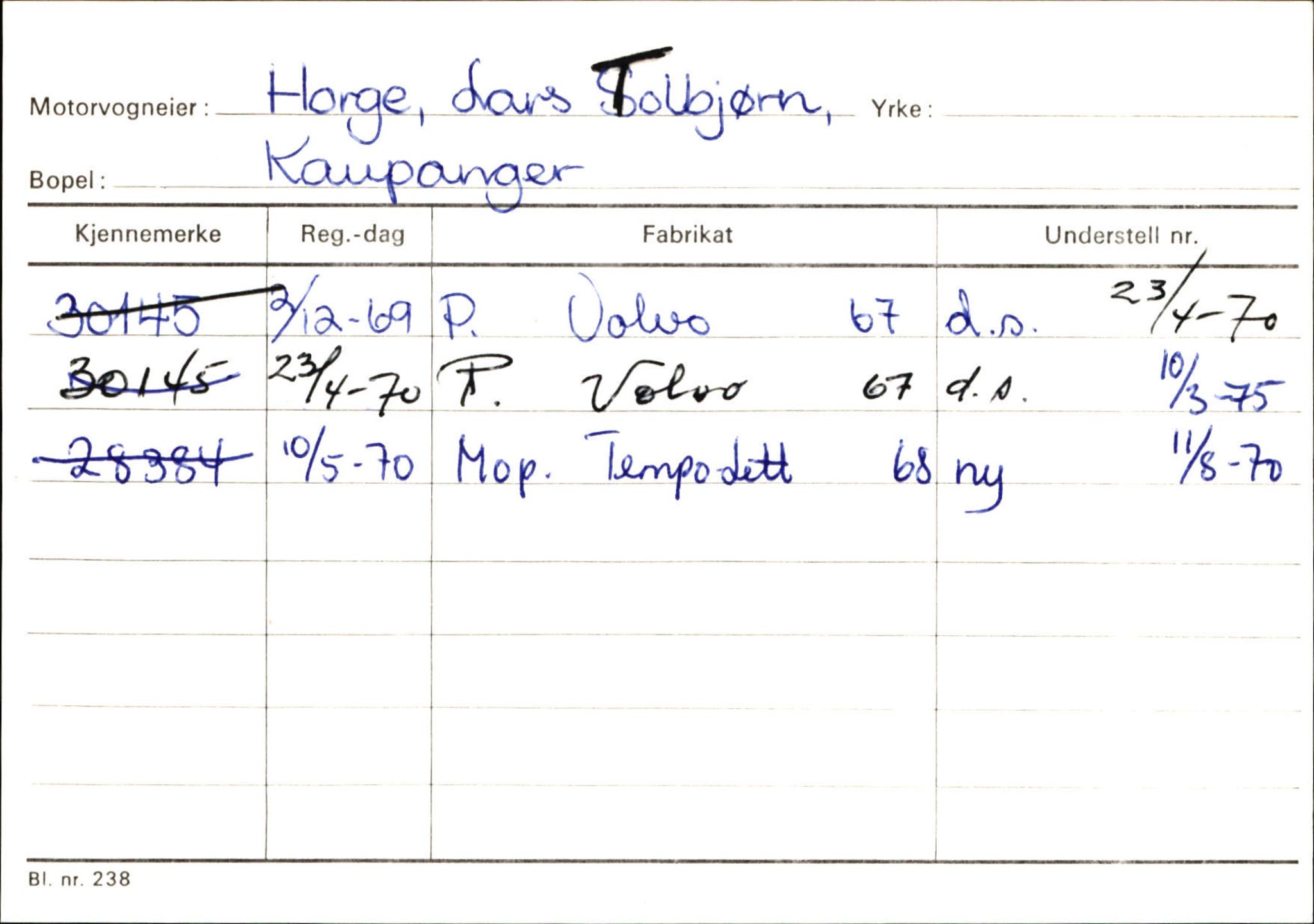 Statens vegvesen, Sogn og Fjordane vegkontor, AV/SAB-A-5301/4/F/L0124: Eigarregister Sogndal A-U, 1945-1975, p. 1053