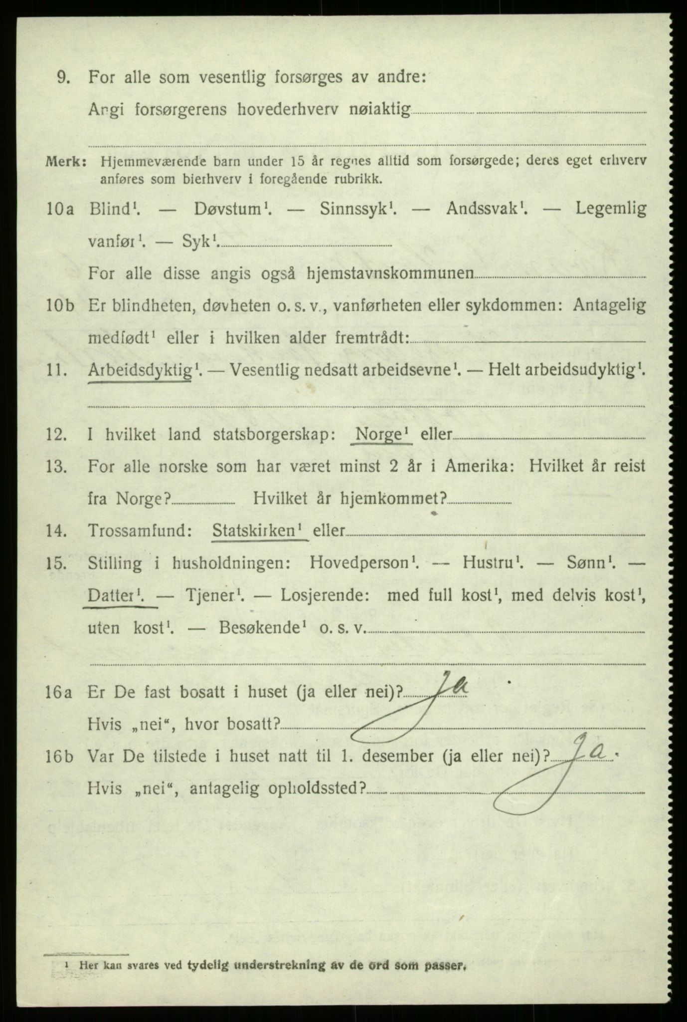 SAB, 1920 census for Kvam, 1920, p. 4518