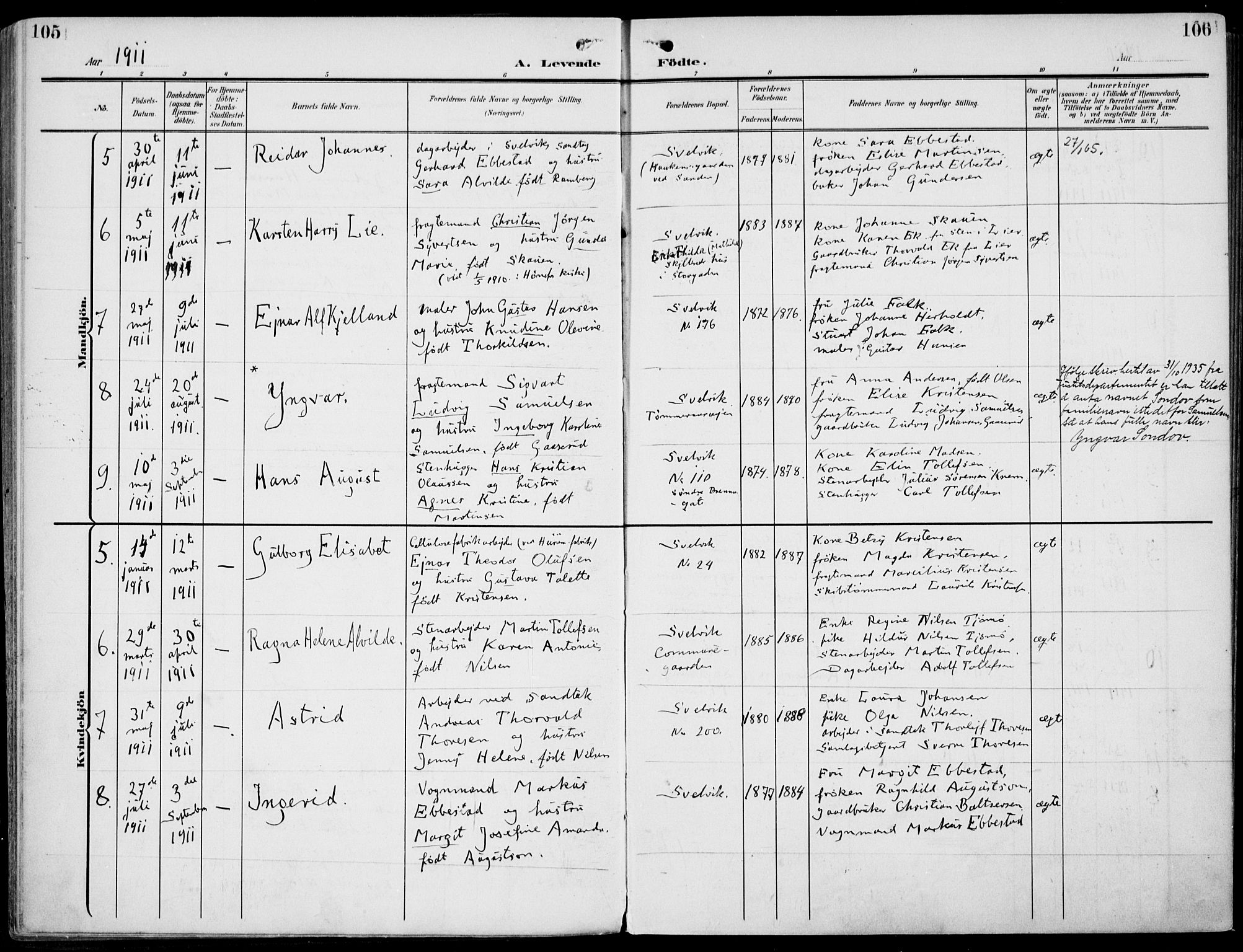 Strømm kirkebøker, AV/SAKO-A-322/F/Fb/L0002: Parish register (official) no. II 2, 1900-1919, p. 105-106