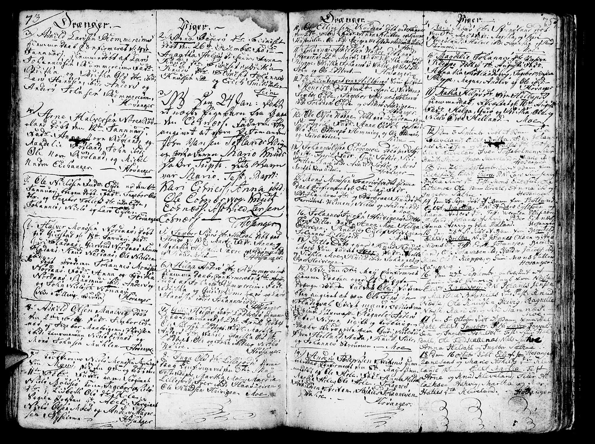 Hosanger sokneprestembete, AV/SAB-A-75801/H/Haa: Parish register (official) no. A 2 /1, 1766-1793, p. 75