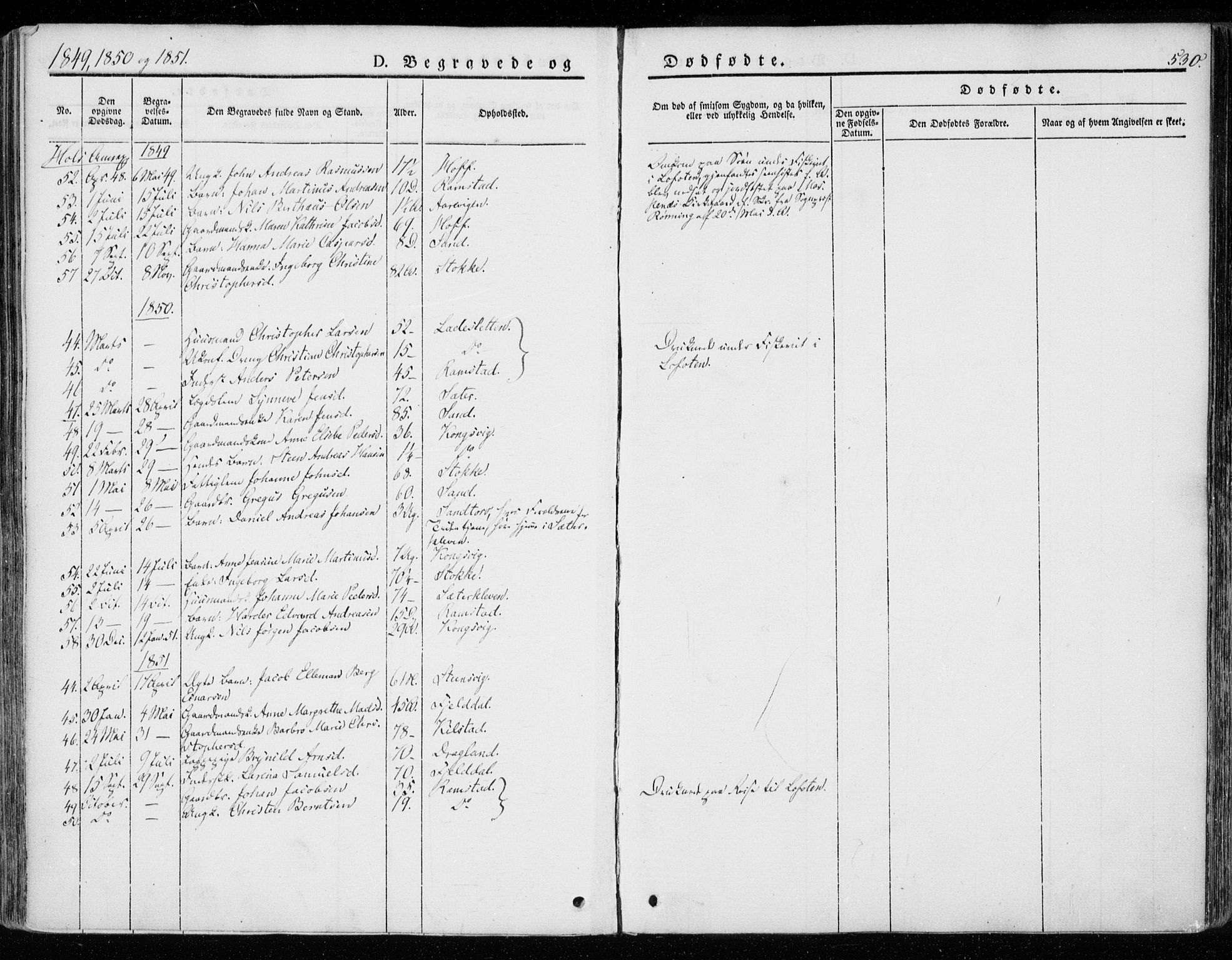 Ministerialprotokoller, klokkerbøker og fødselsregistre - Nordland, SAT/A-1459/872/L1033: Parish register (official) no. 872A08, 1840-1863, p. 530