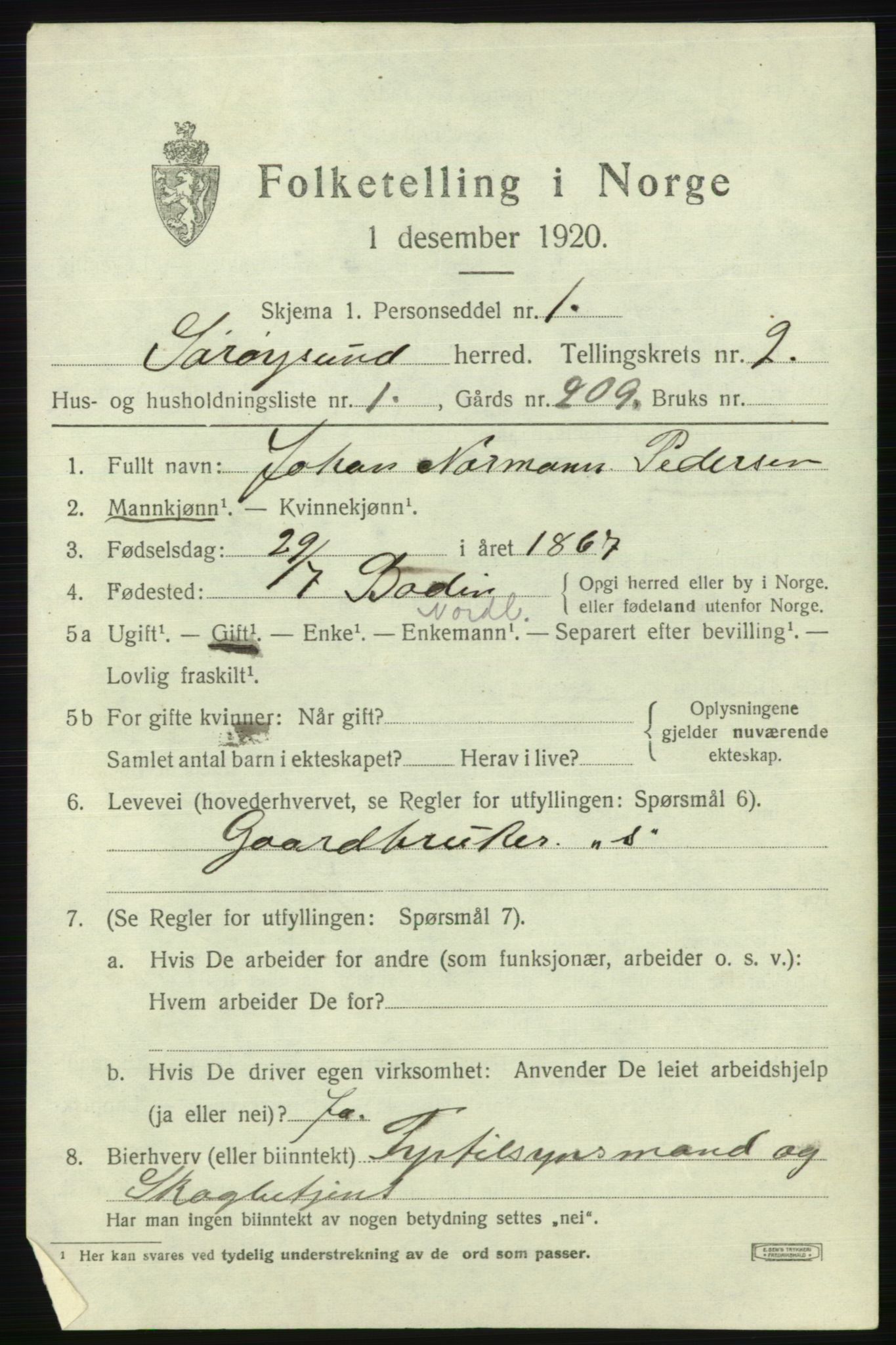 SATØ, 1920 census for Sørøysund rural district, 1920, p. 658