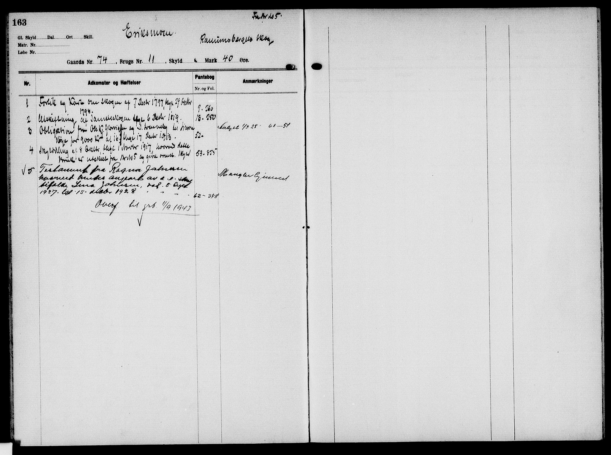 Solør tingrett, AV/SAH-TING-008/H/Ha/Hak/L0006: Mortgage register no. VI, 1900-1935, p. 163