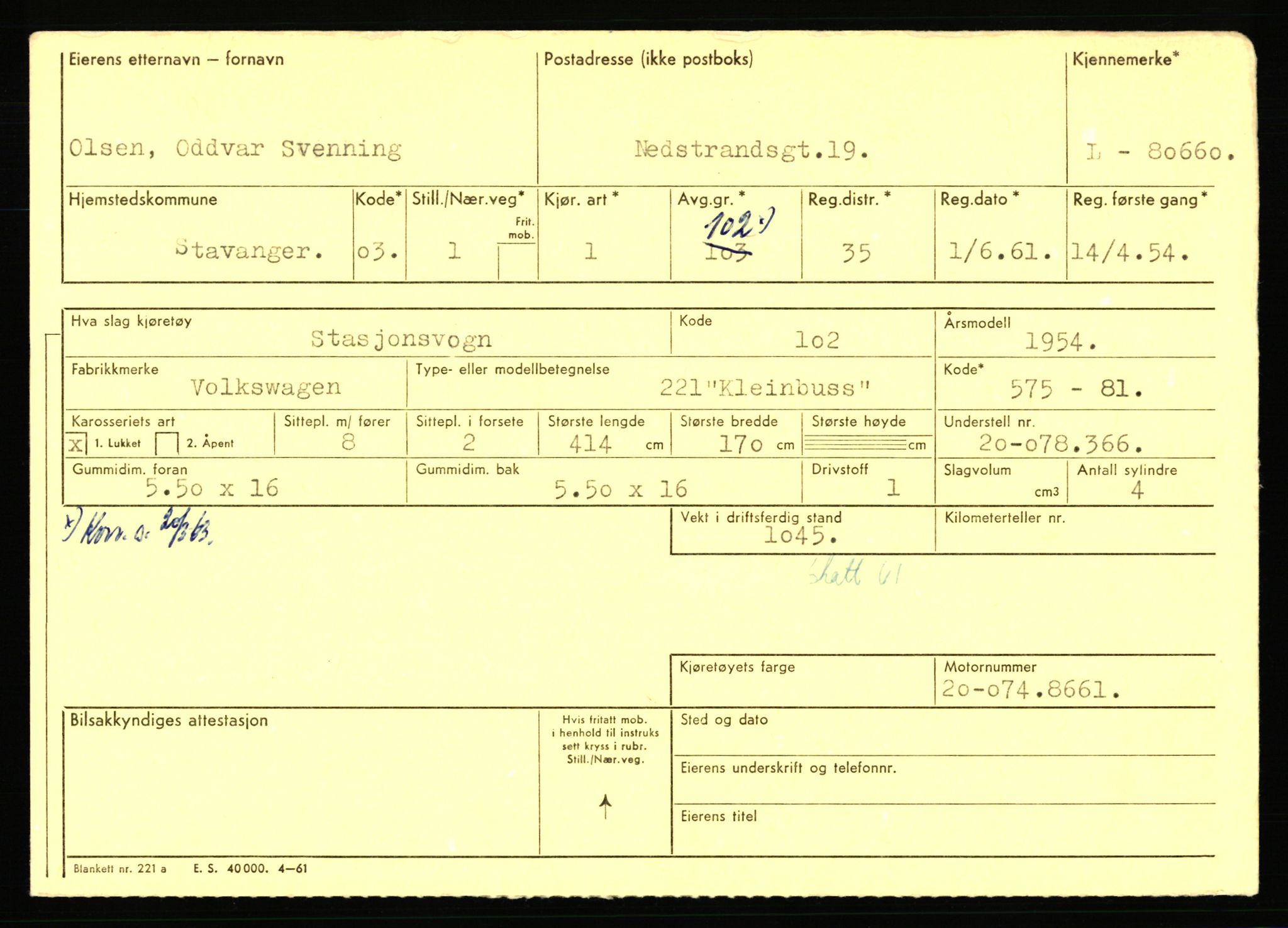 Stavanger trafikkstasjon, AV/SAST-A-101942/0/F/L0071: L-80500 - L-82199, 1930-1971, p. 241