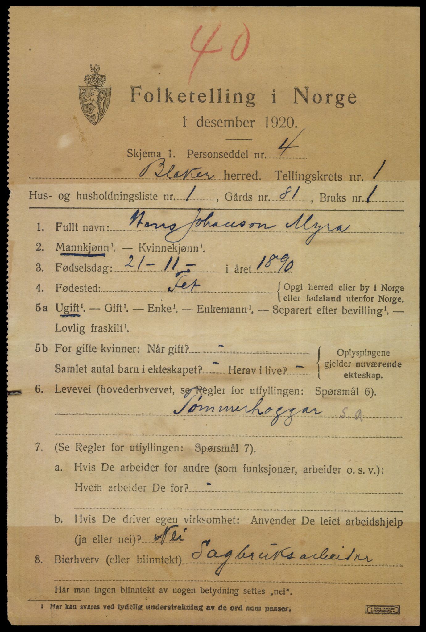 SAO, 1920 census for Blaker, 1920, p. 793