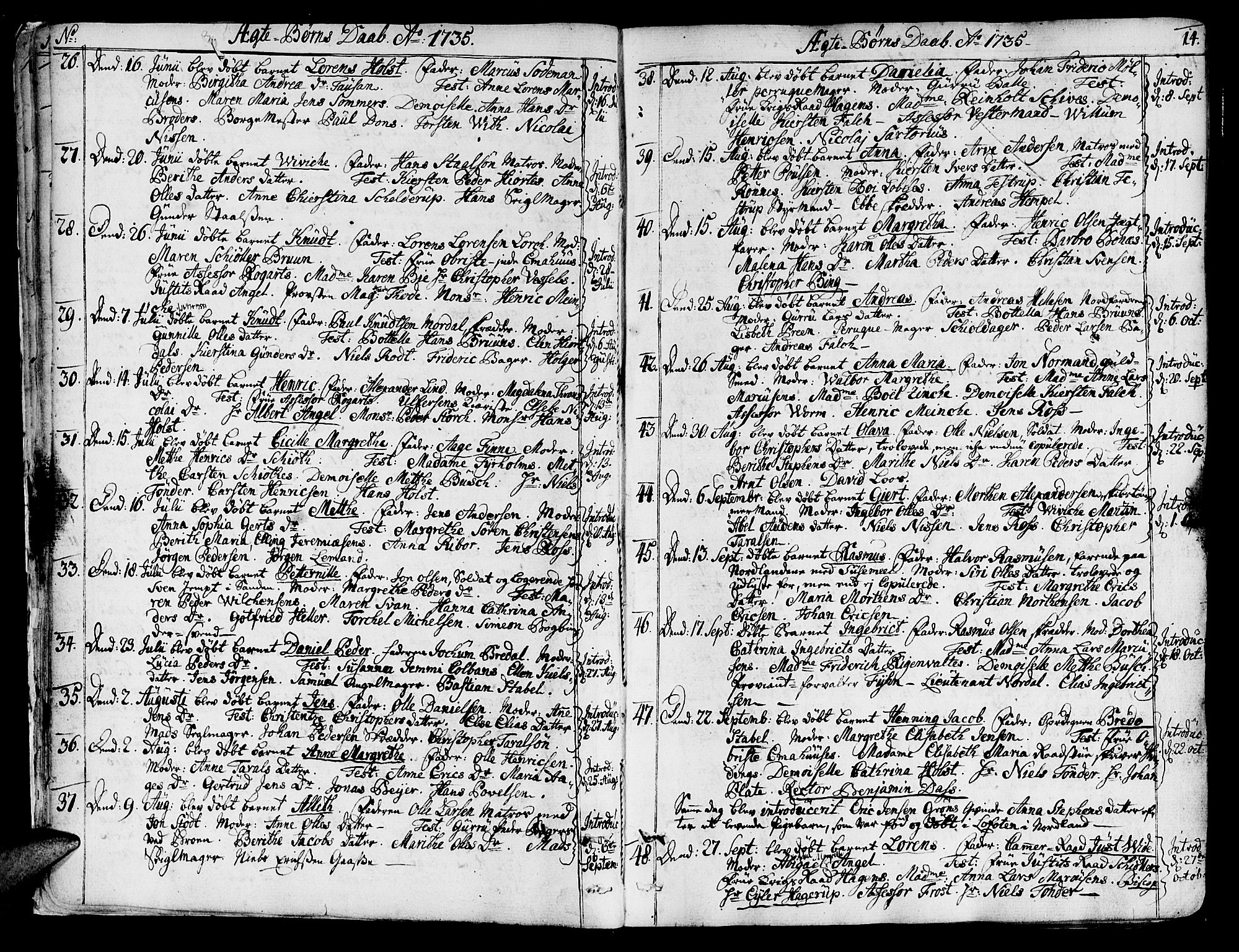 Ministerialprotokoller, klokkerbøker og fødselsregistre - Sør-Trøndelag, SAT/A-1456/602/L0103: Parish register (official) no. 602A01, 1732-1774, p. 14